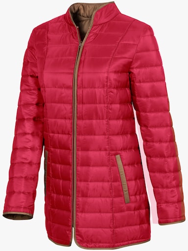 Steppjacke mit kontrastfarbigem Futter - rot
