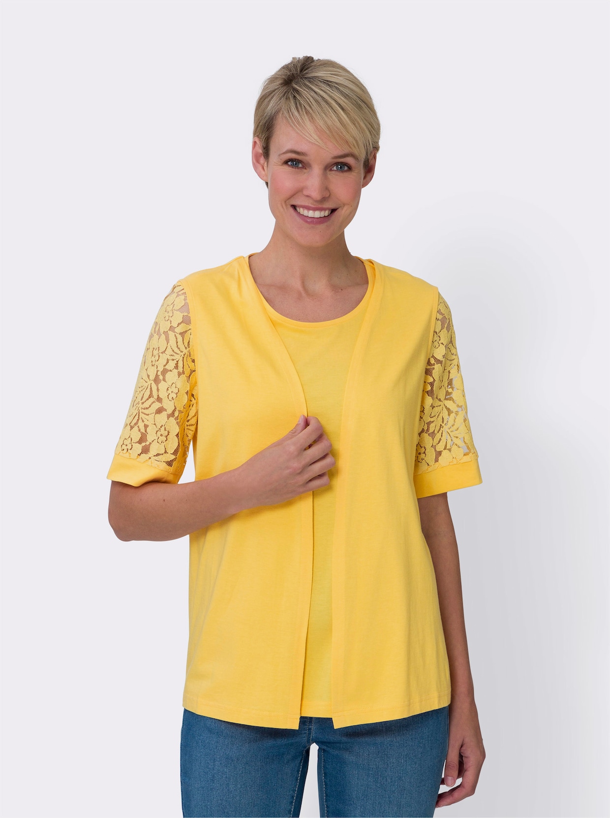 Set: Shirt+Weste - gelb
