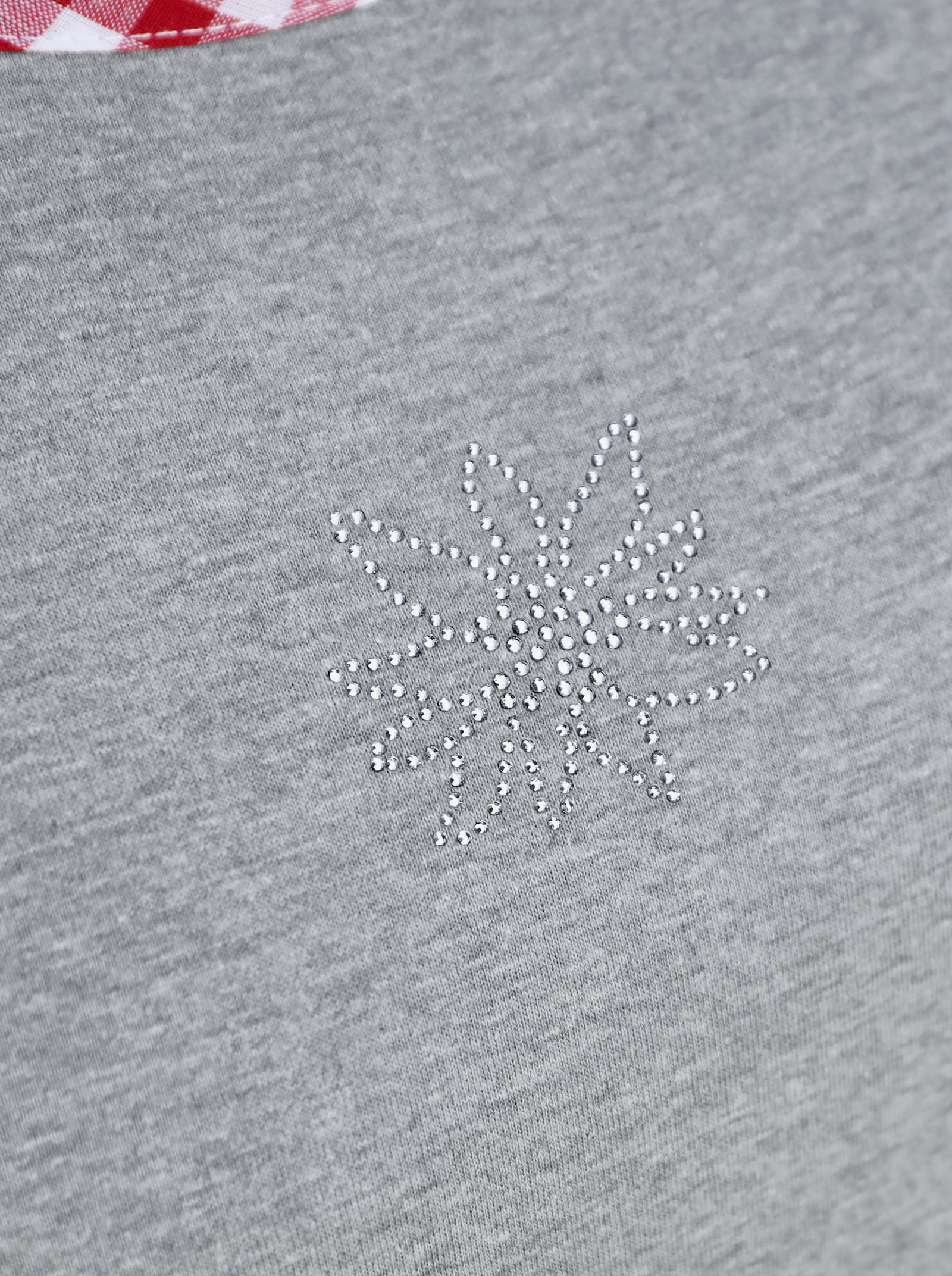 Dl. tričko, kárové detaily - sivá melírovaná