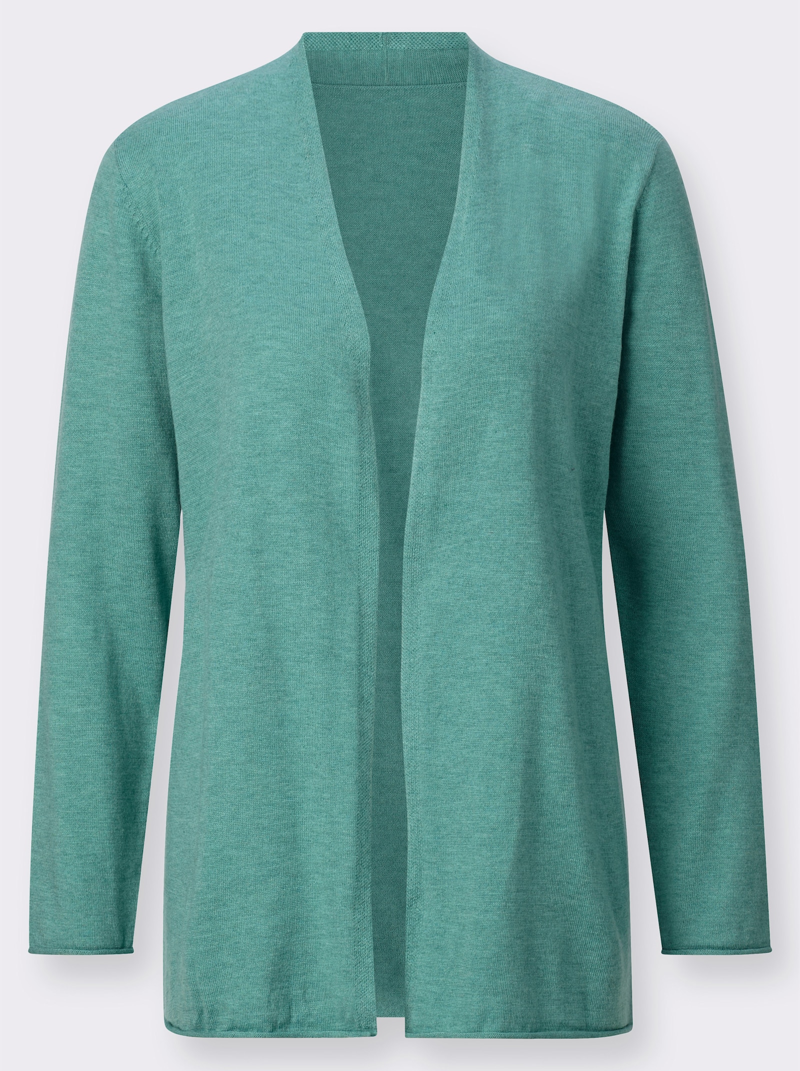 Vest met 5% kasjmier - salie gemêleerd