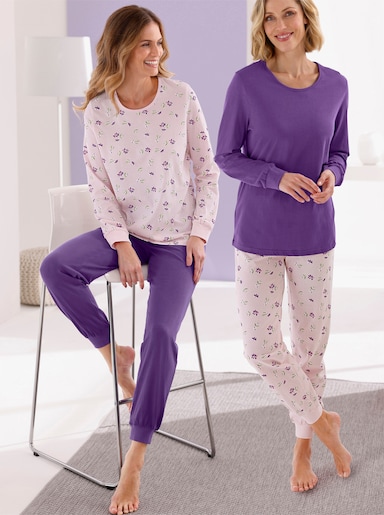 wäschepur Pyjama's - roze/lila bedrukt + lila