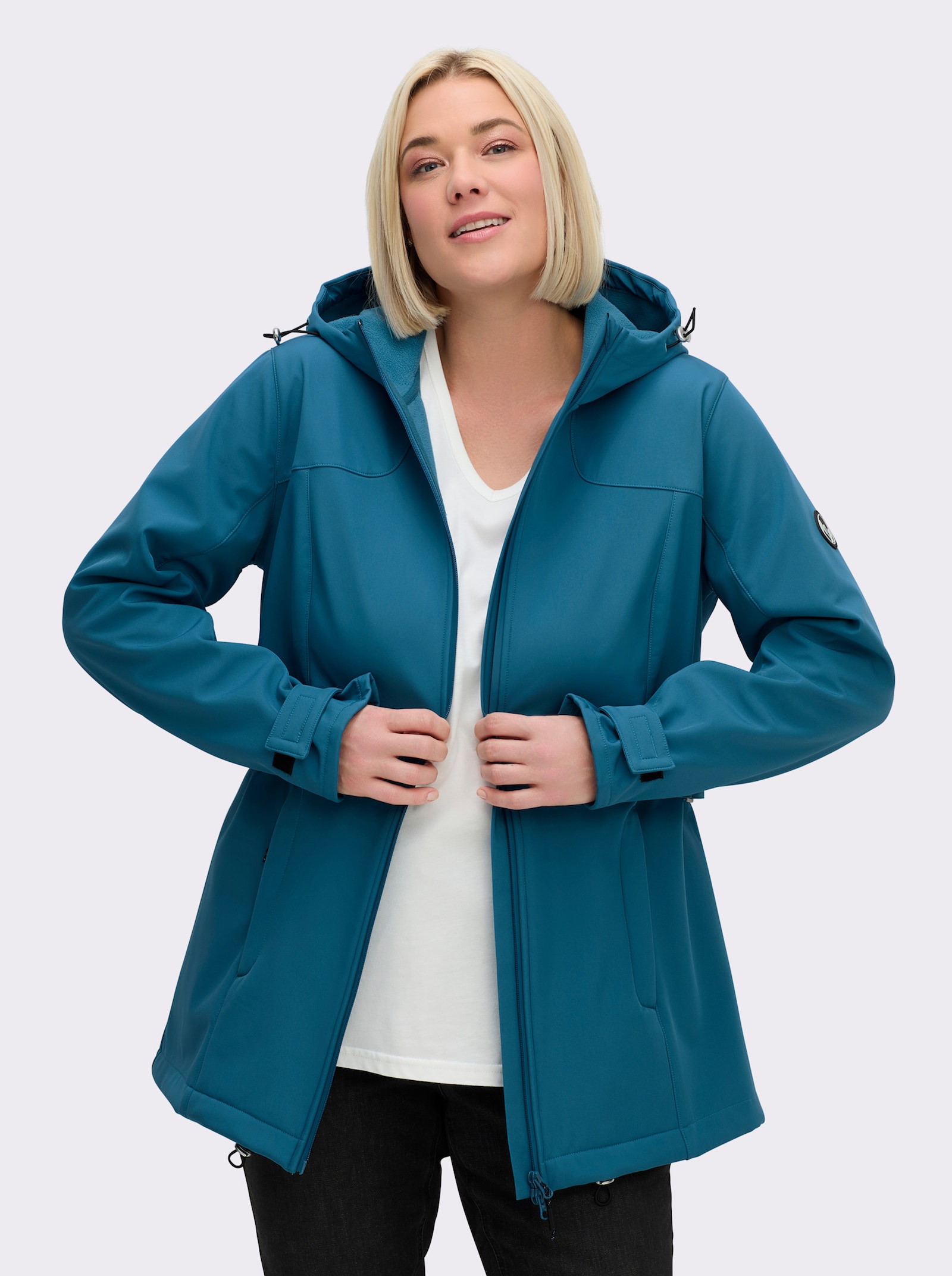 sheego Softshelljacke mit Taillenregulierung - topas