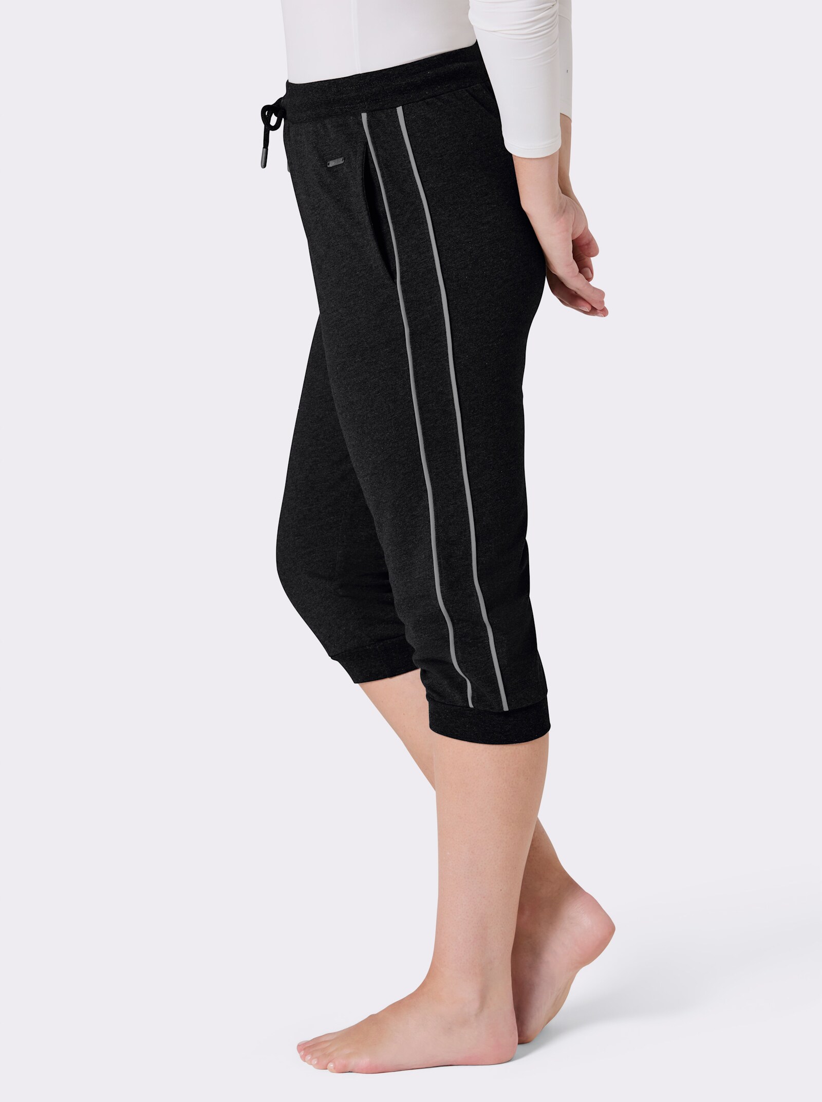 feel good Caprihose mit Bündchen - schwarz-weiß