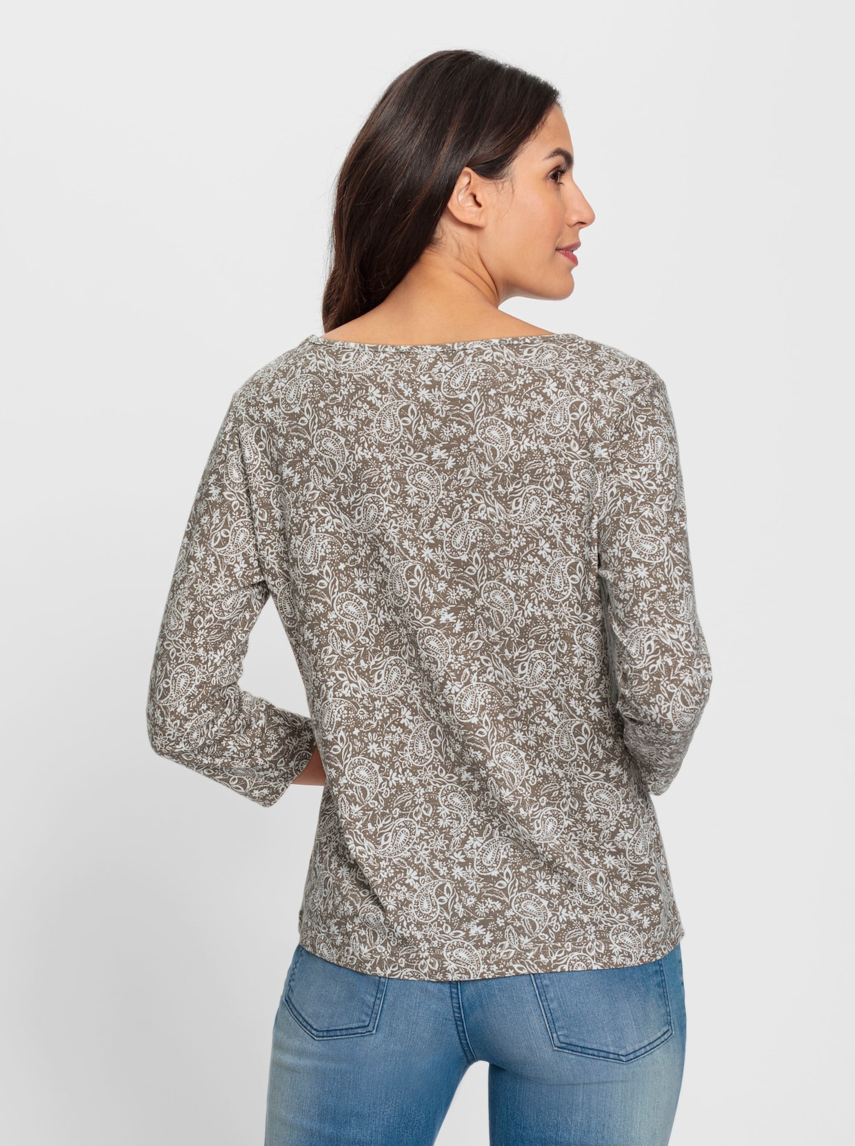 Shirt - taupe geprint