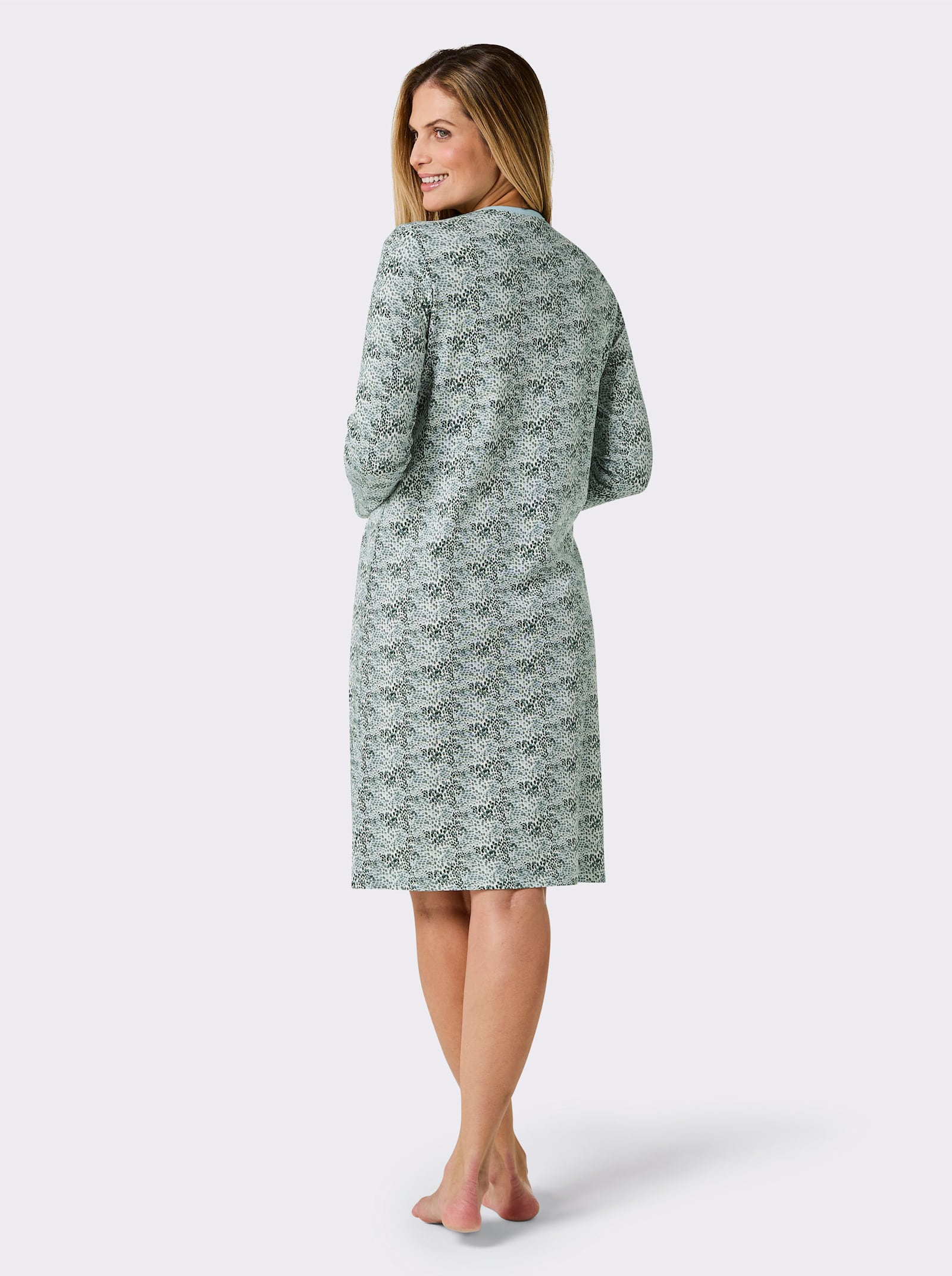 wäschepur Sleepshirts - mint-ecru-bedruckt + rosé-ecru-bedruckt