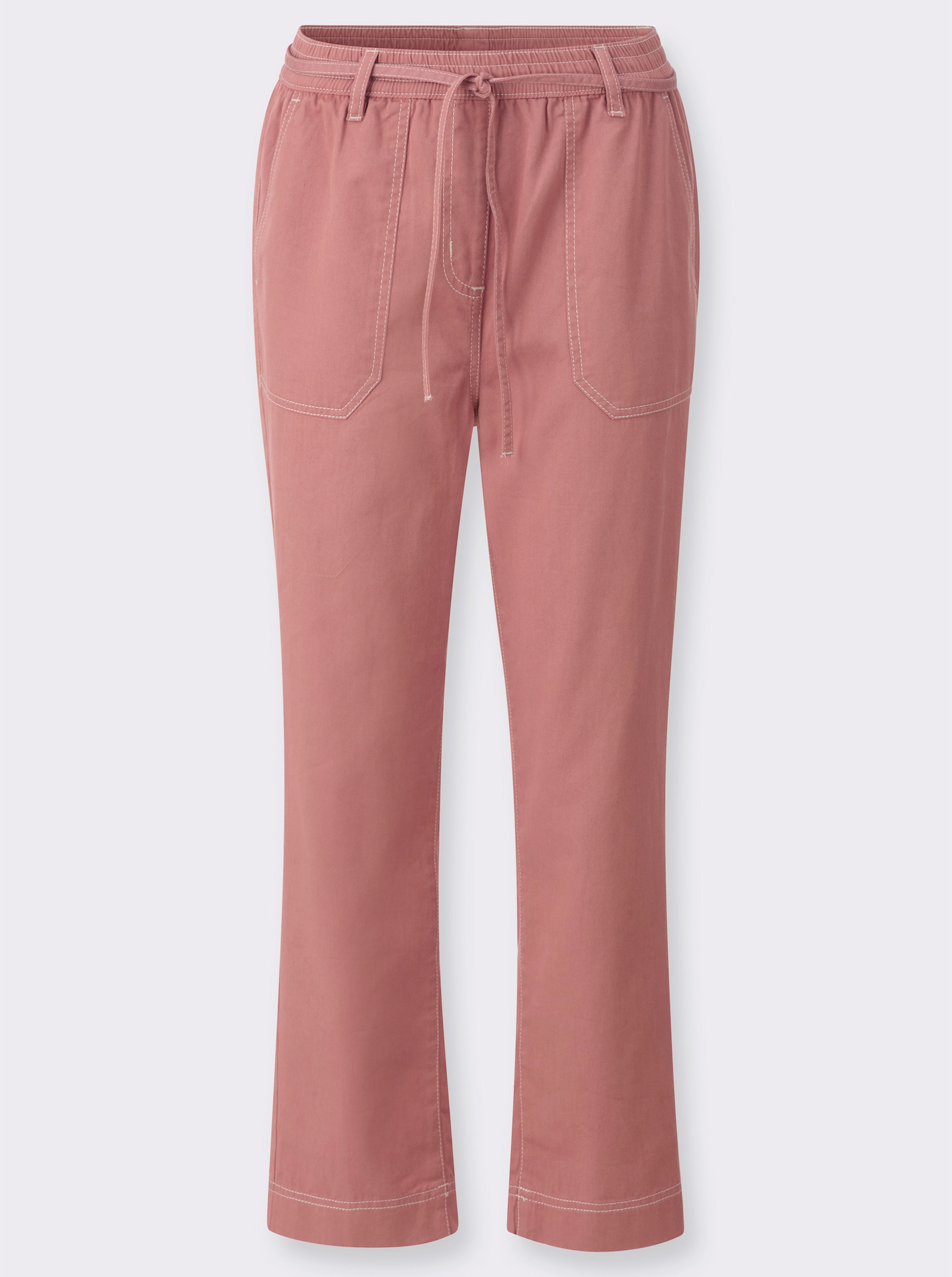 7/8-Jeans mit Rundum-Dehnbund - rosenholz