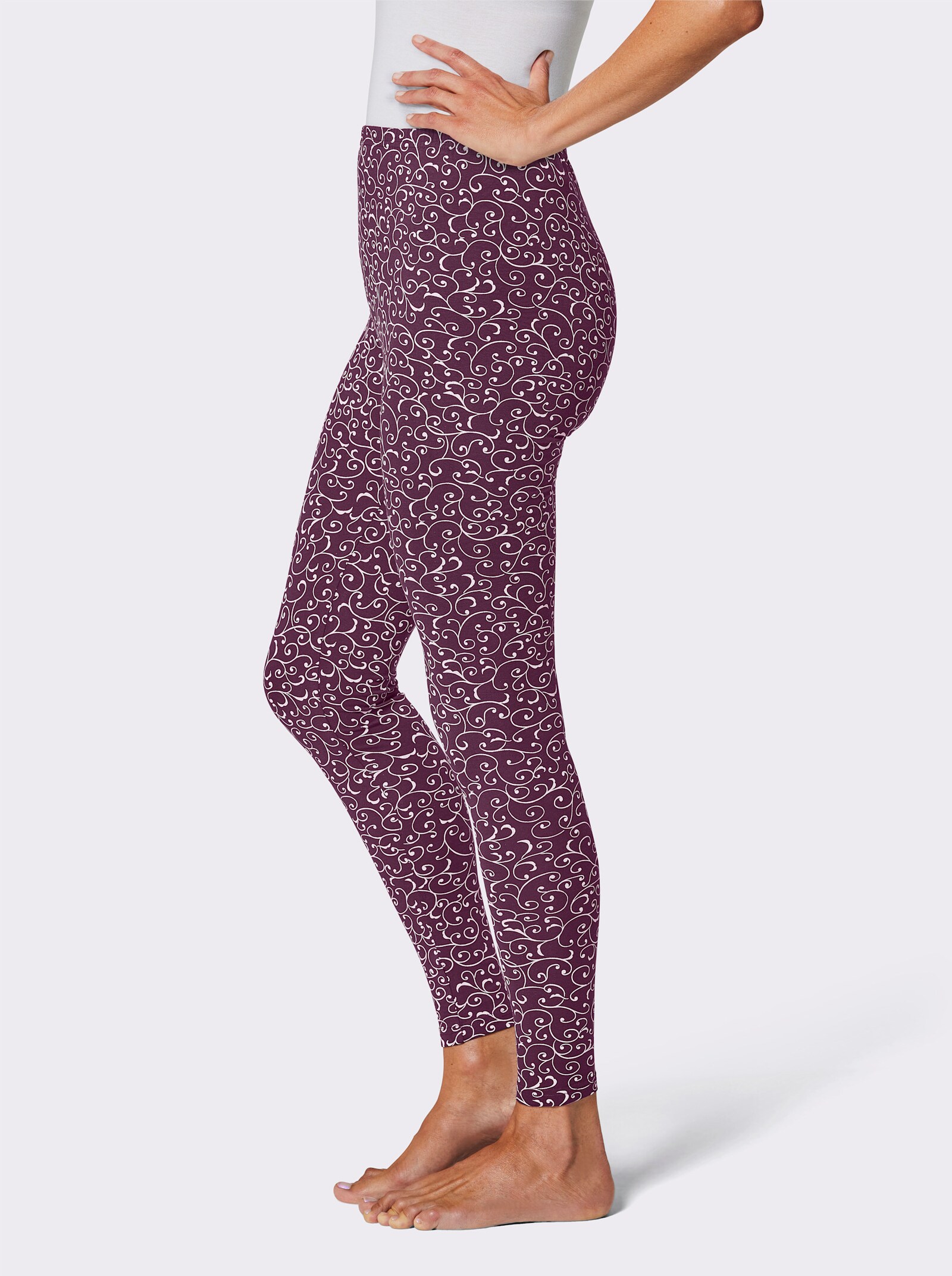 Legging met comfortband - bordeaux