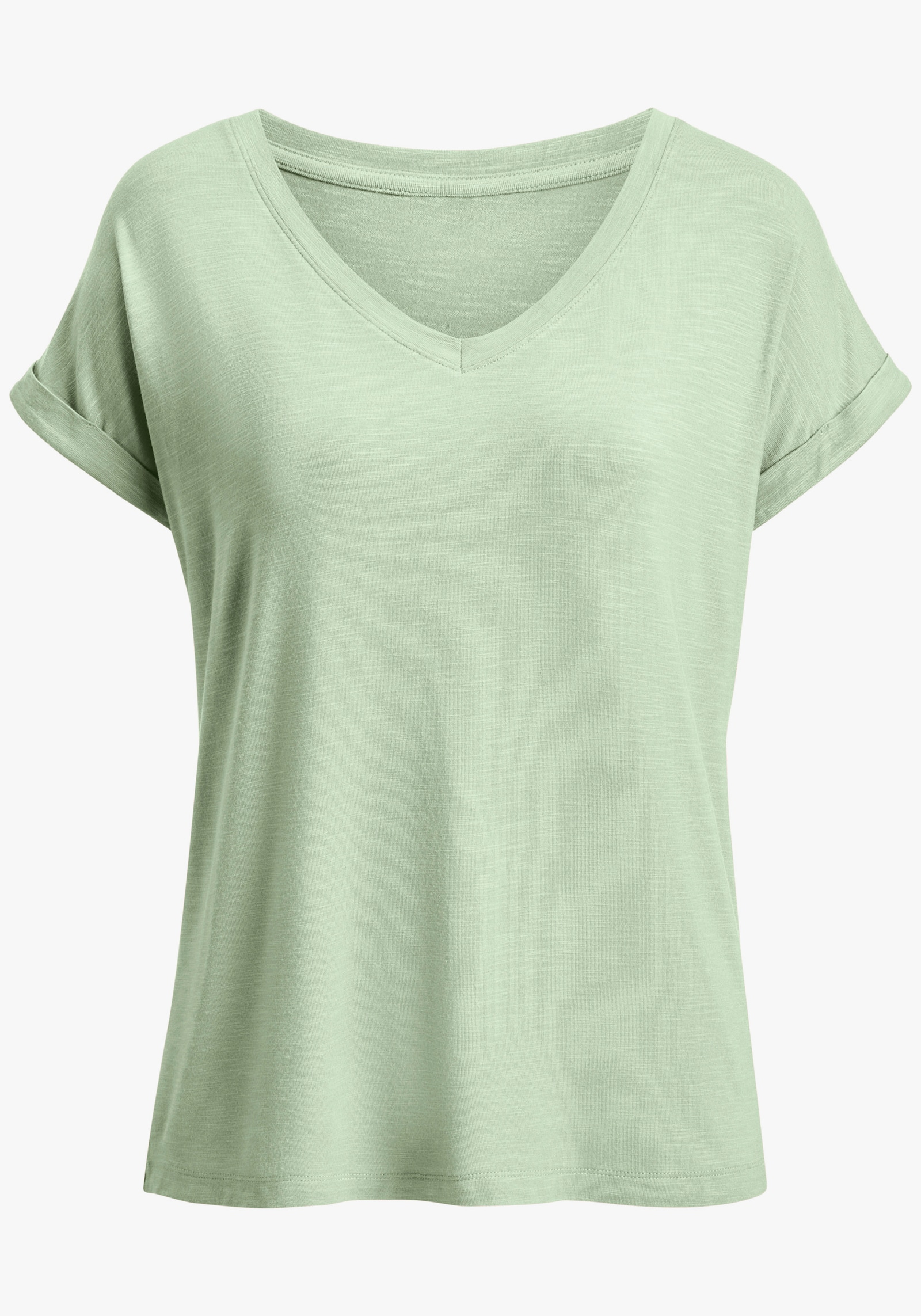 Beachtime V-Shirt - lime + weiß
