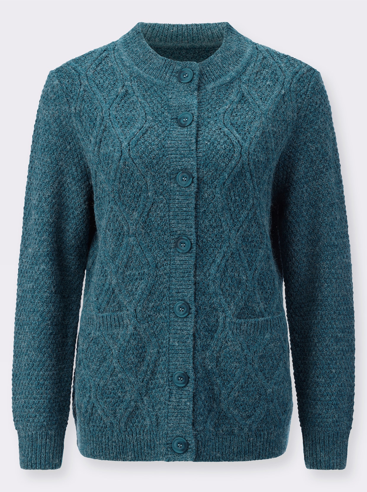 Strickjacke - aquapetrol-meliert