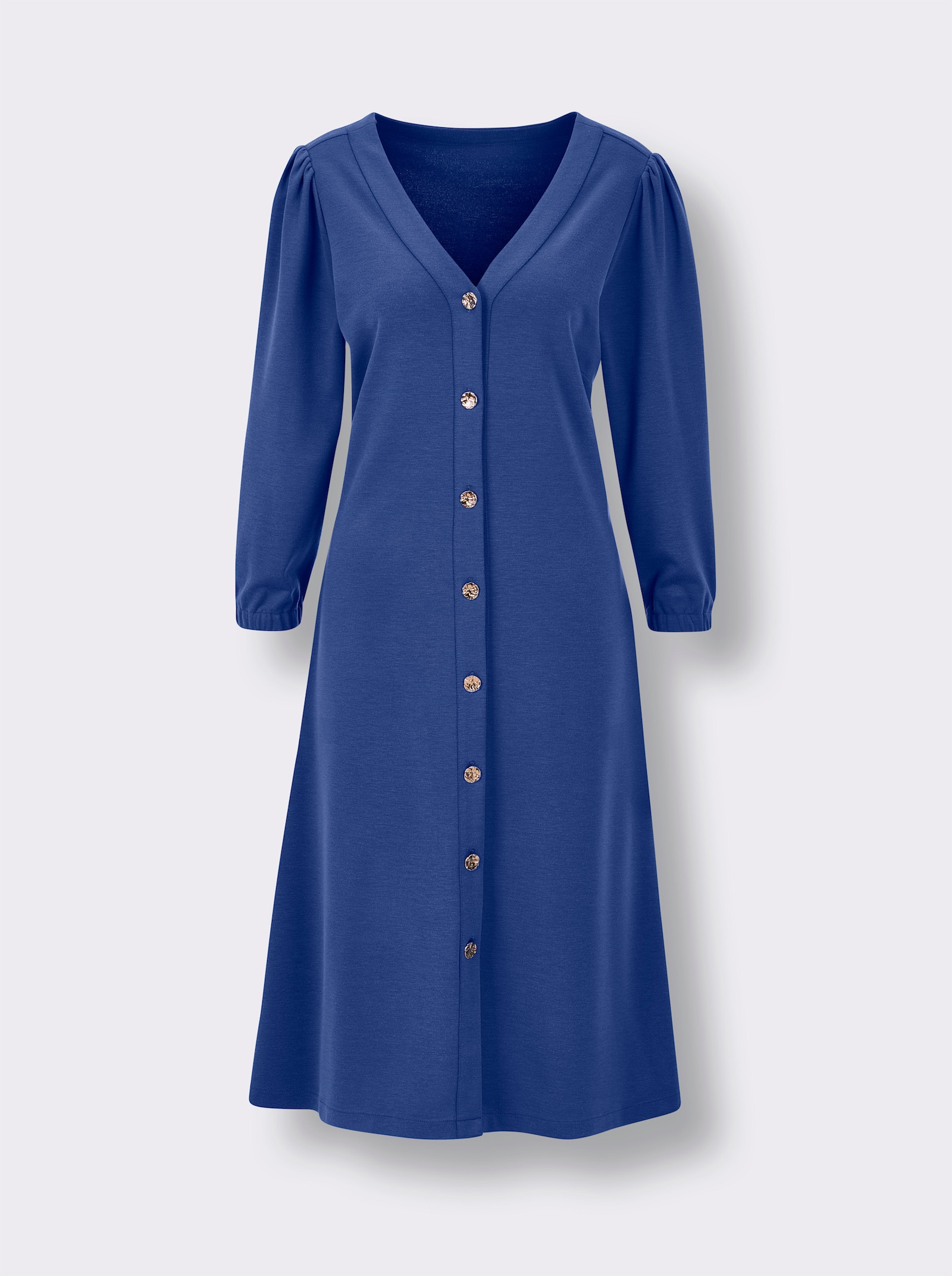 CREATION L PREMIUM A-Linien-Kleid mit edlem Seiden-Schimmer - royalblau