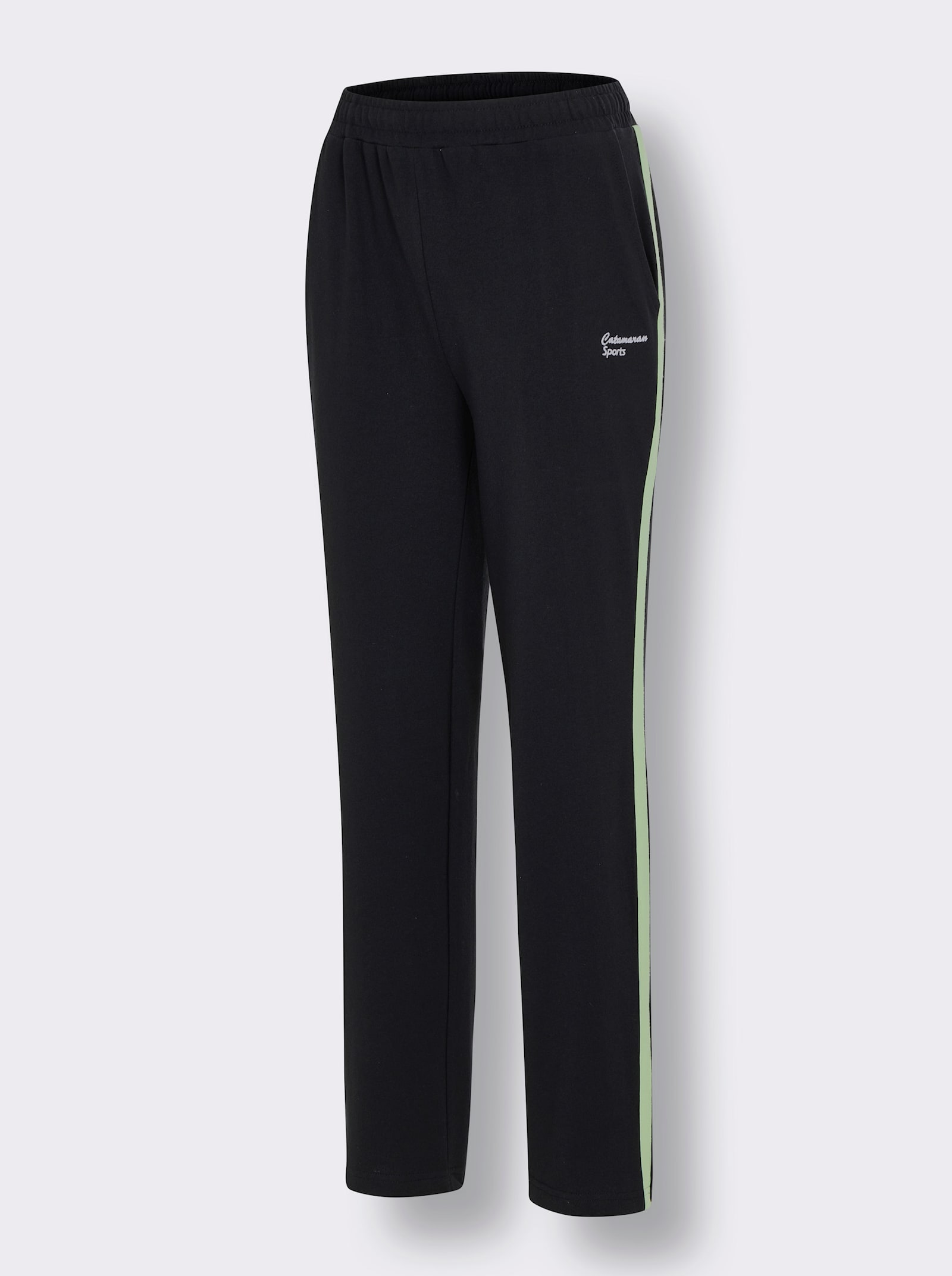 Catamaran Sports Freizeithose mit Kontraststreifen - schwarz-reseda