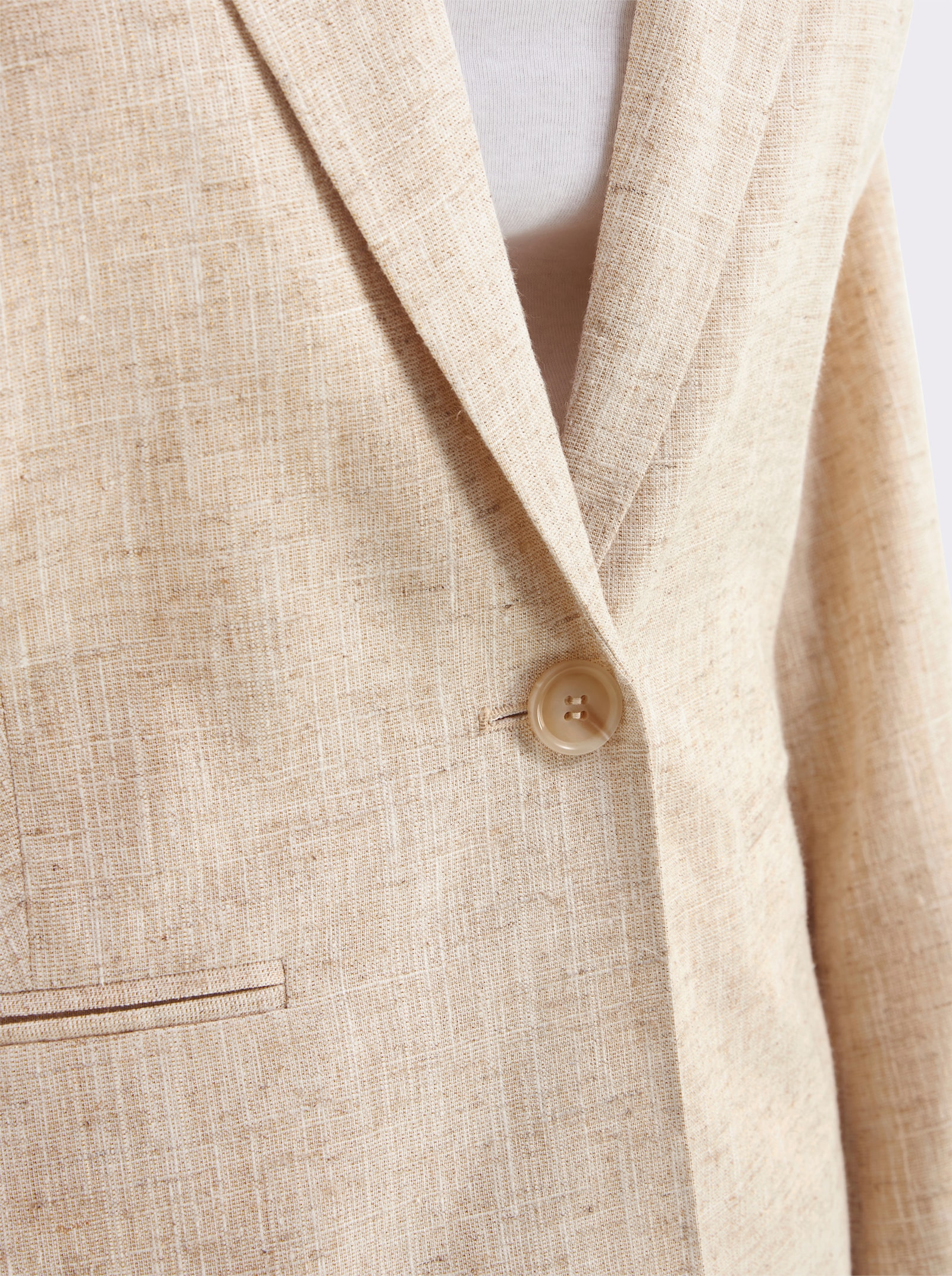 sheego Leinenblazer mit Lurexfaden - champagner-goldfarben