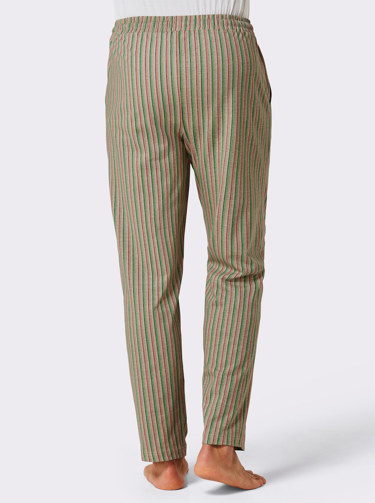wäschepur men Broek, lang - beige/papaja gestreept