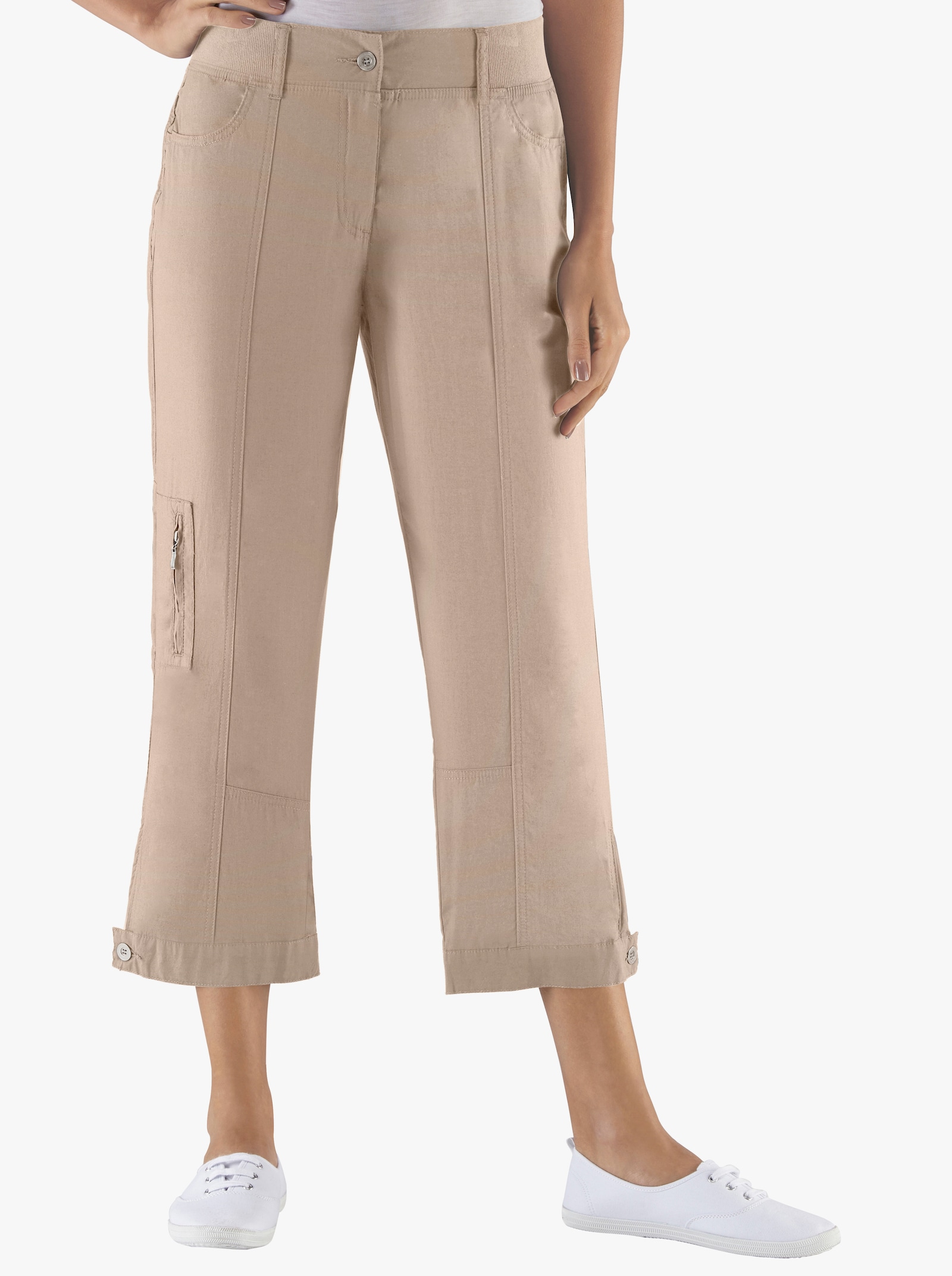 Stretchbroek met rits aan de pijpzoom - steengrijs