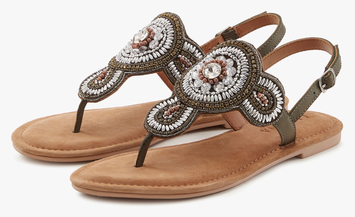 LASCANA Teenslipper - olijfgroen