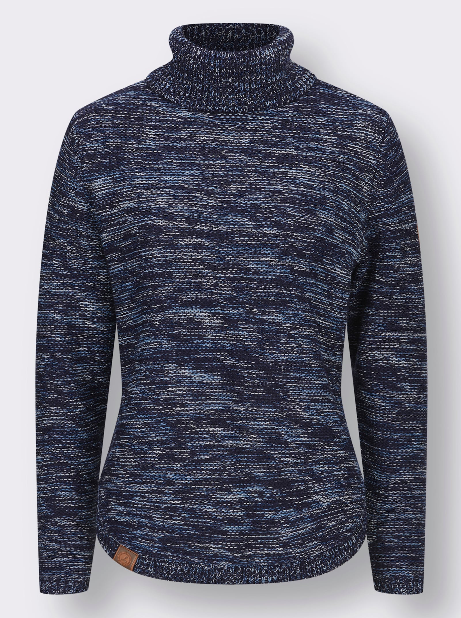 Svetr s rolákovým límcem - námořnická modrá-melír