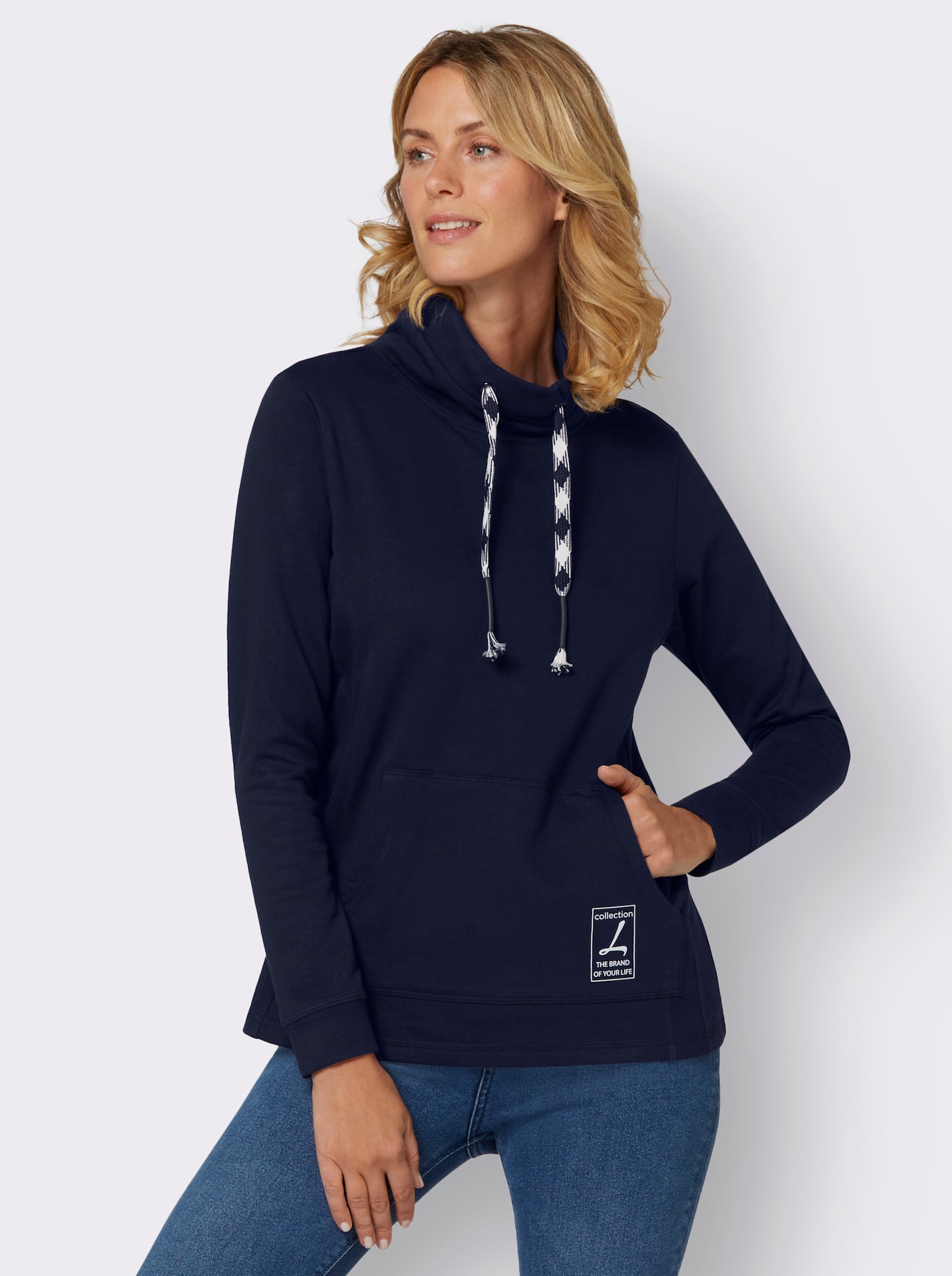 Sweatshirt mit Känguru-Tasche - marine