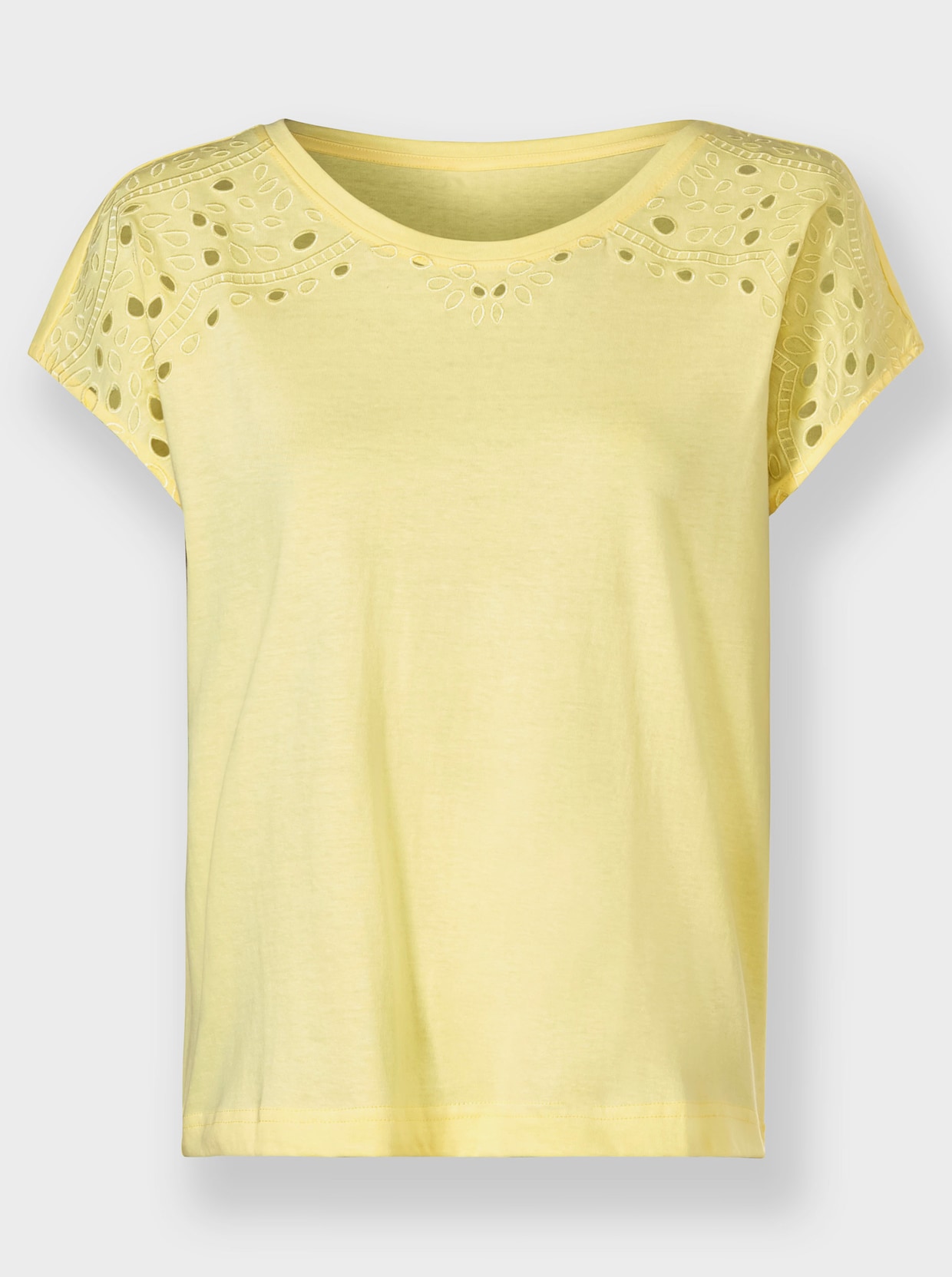 Tričko s kulatým výstřihem - citronová