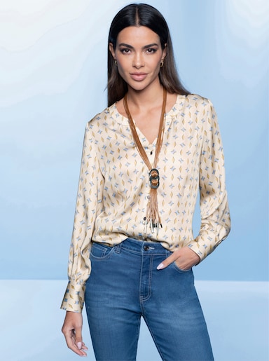 heine Blouse met print - zand/bleu bedrukt