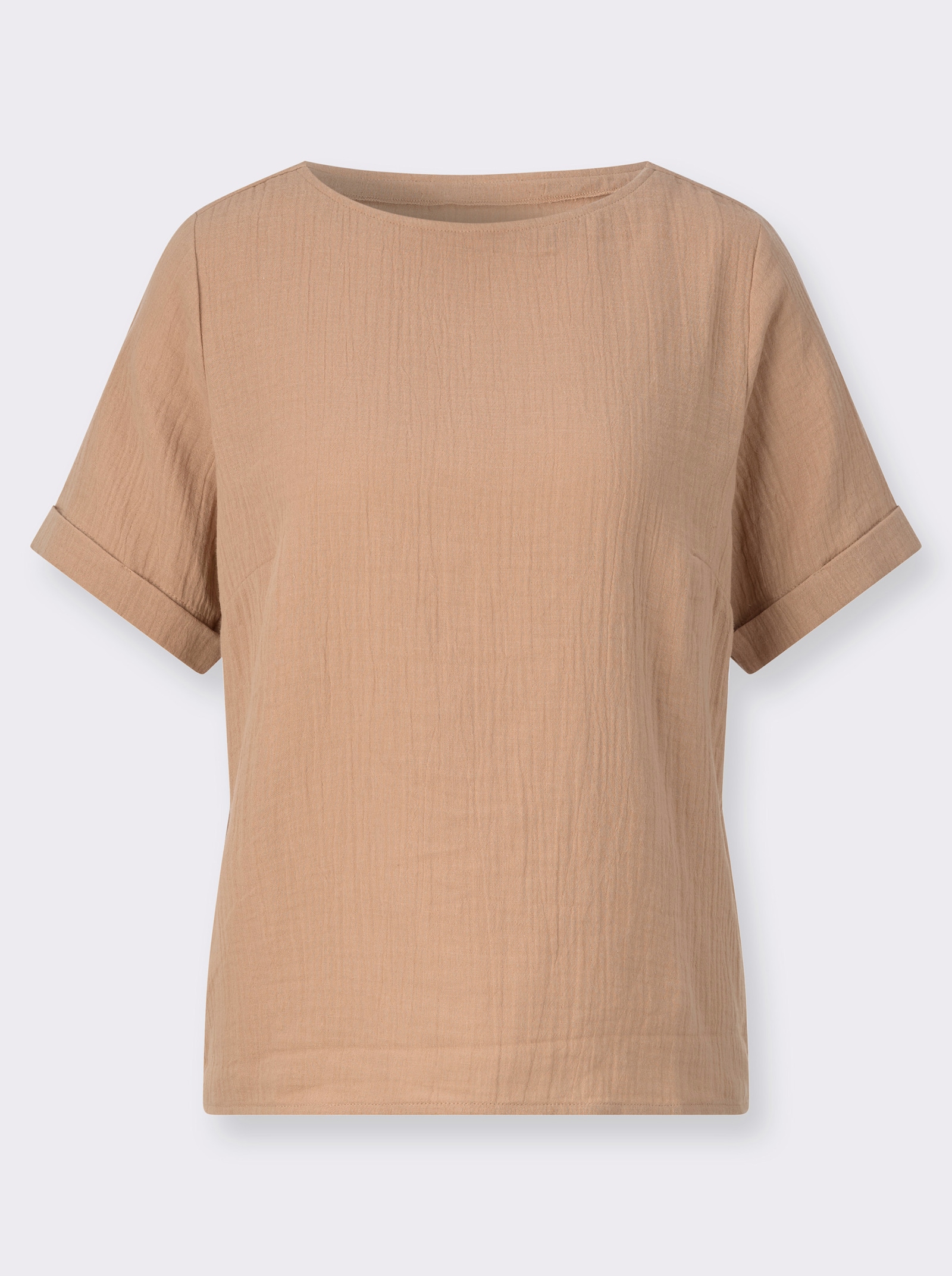 Schlupfbluse im Oversize-Schnitt - camel
