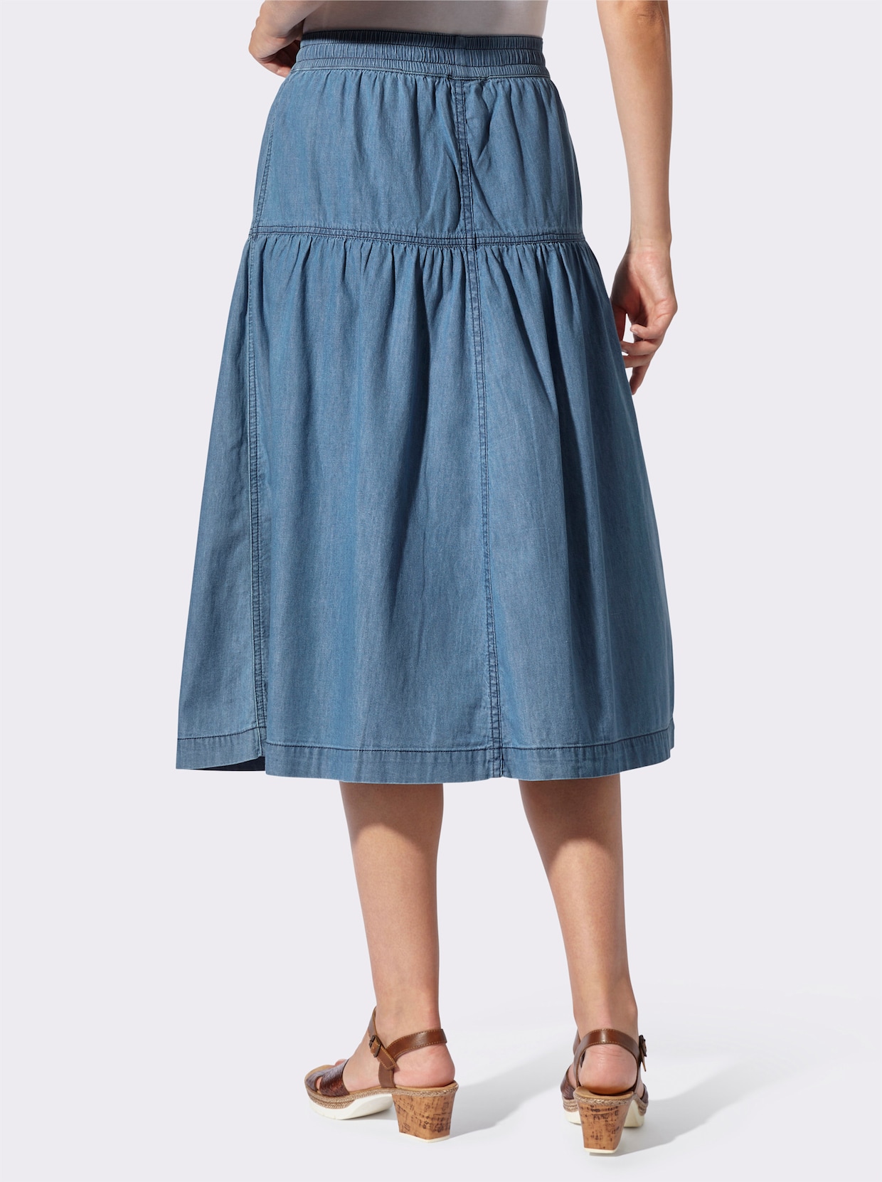 Jeansrock - blue-bleached + blue-stone-washed