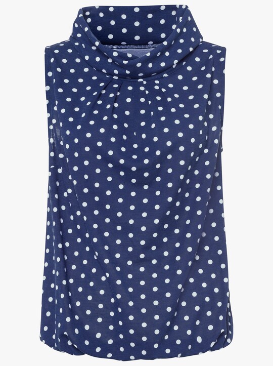 Shirttop - nachtblau-weiß-getupft