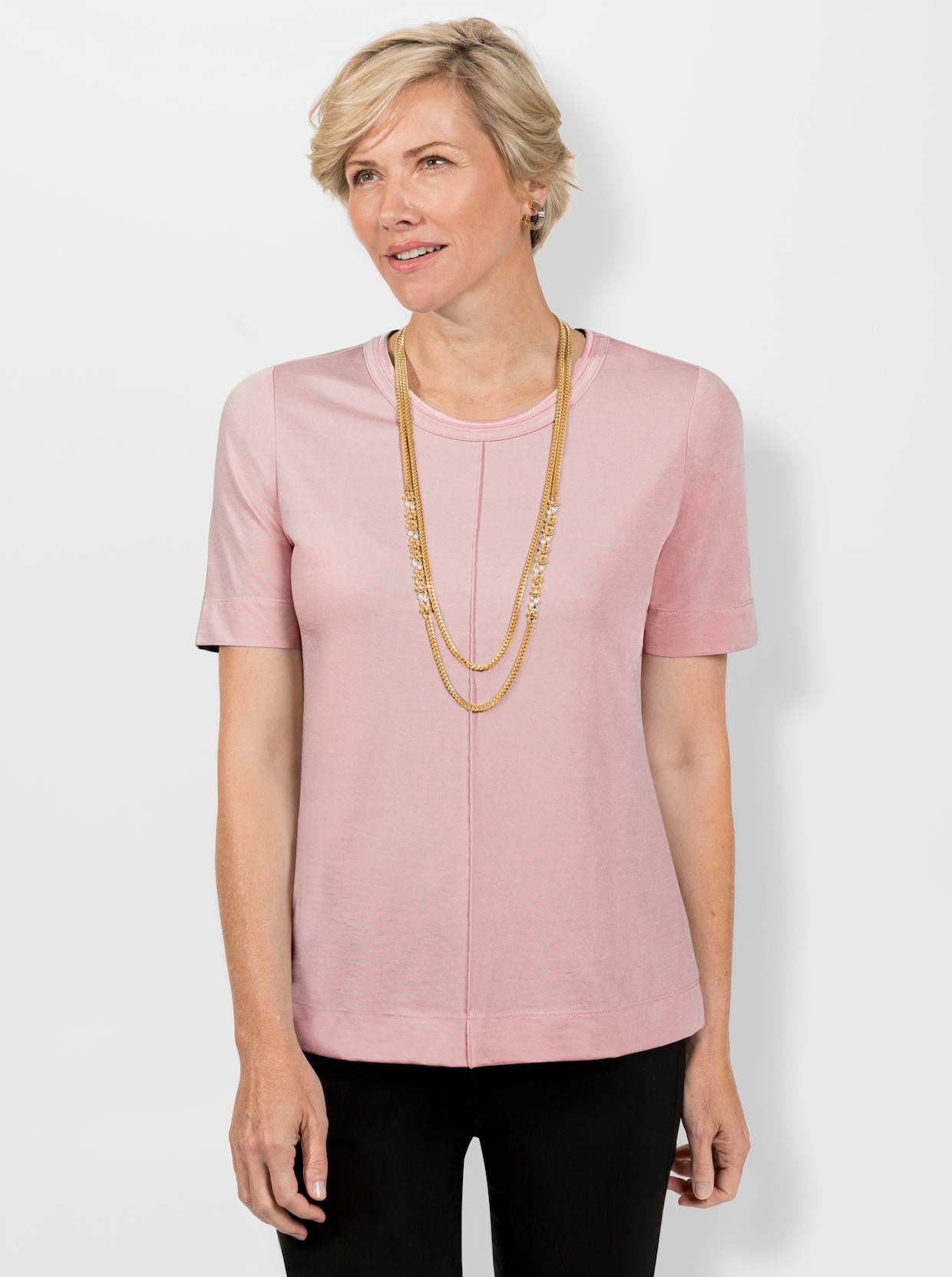 Shirt met ronde hals - roze