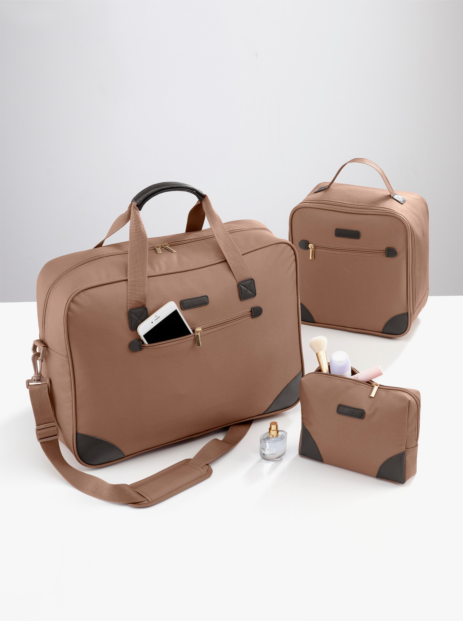 3tlg. Reiseset - braun
