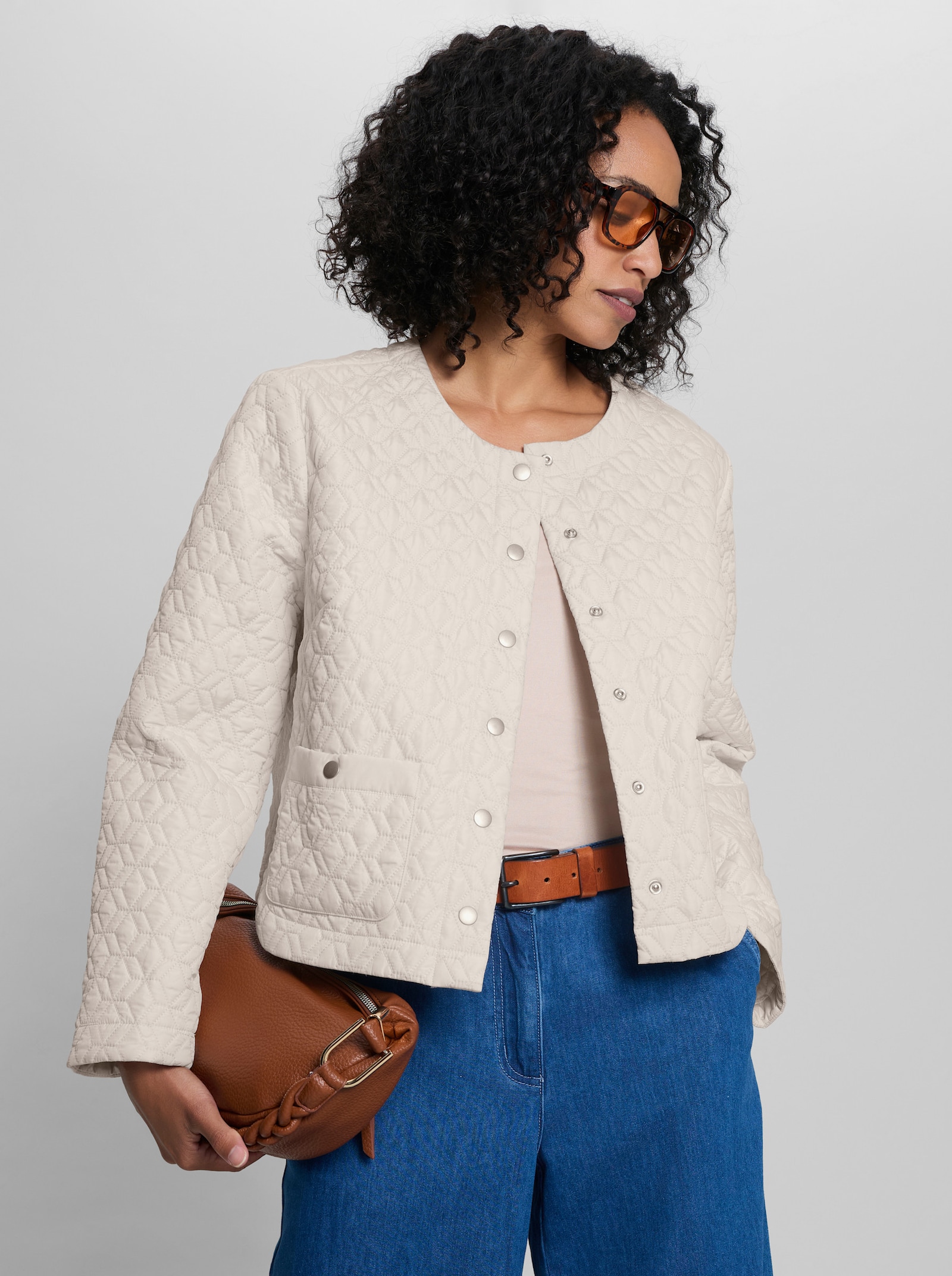 heine Kapuzenjacke mit Steppung - ecru