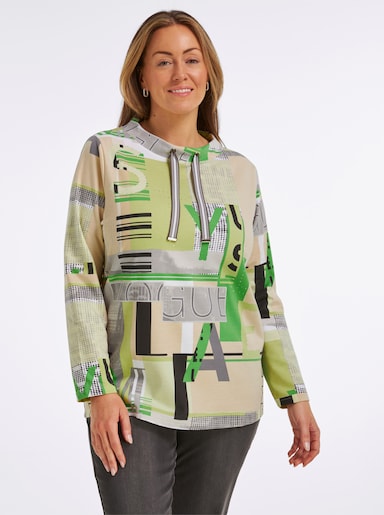 Sweatshirt mit Buchstaben-Print - apfel-ecru