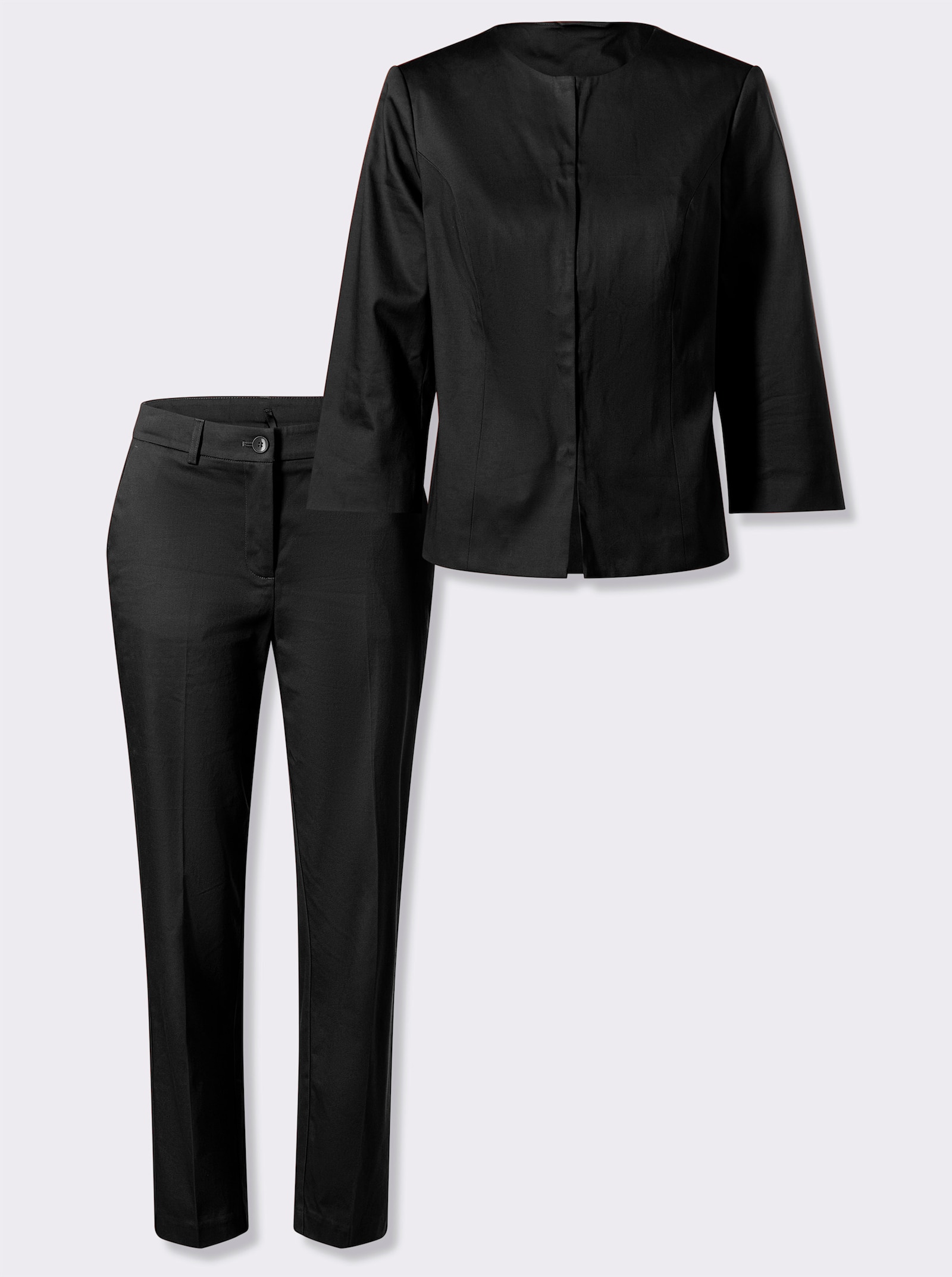 heine Hosenanzug im Baumwoll-Elathan-Mix - schwarz
