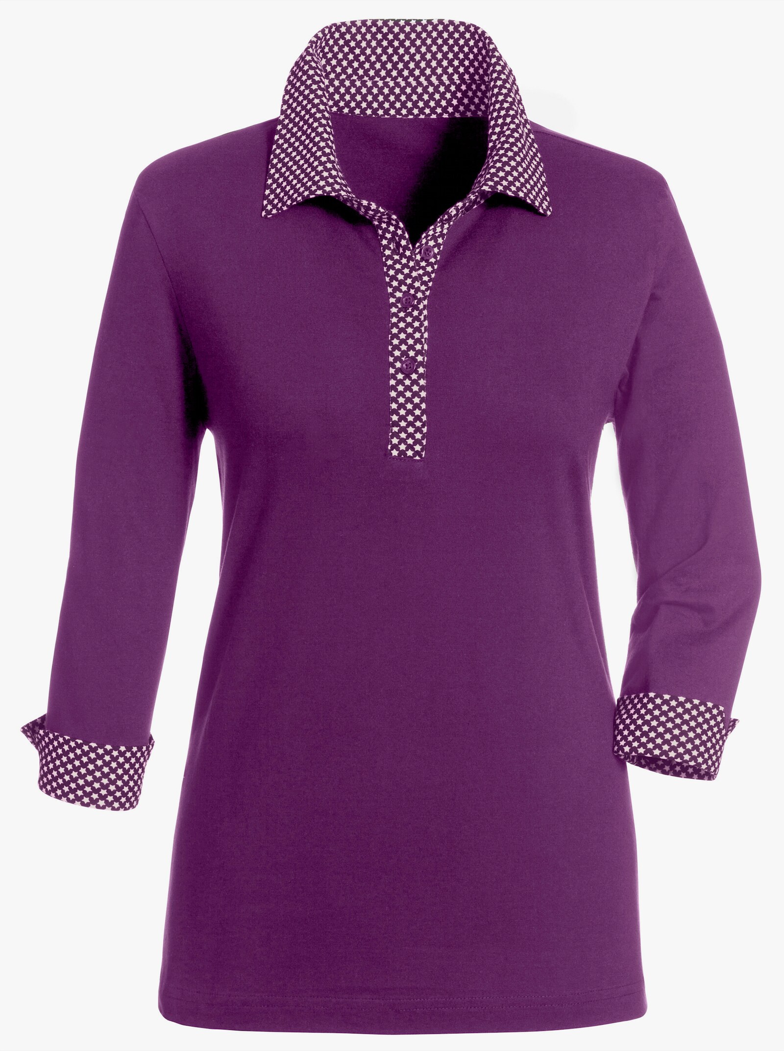 Poloshirt met contrasterende accenten - violet