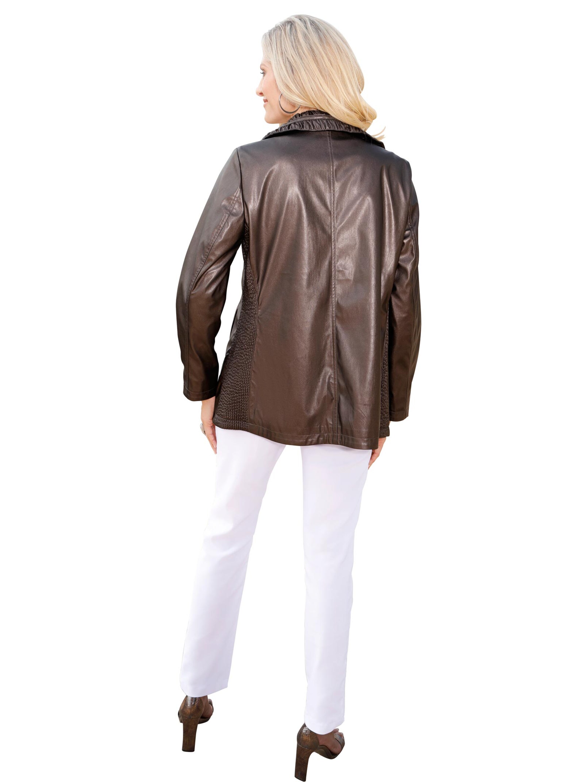 Lederimitat-Jacke - braun