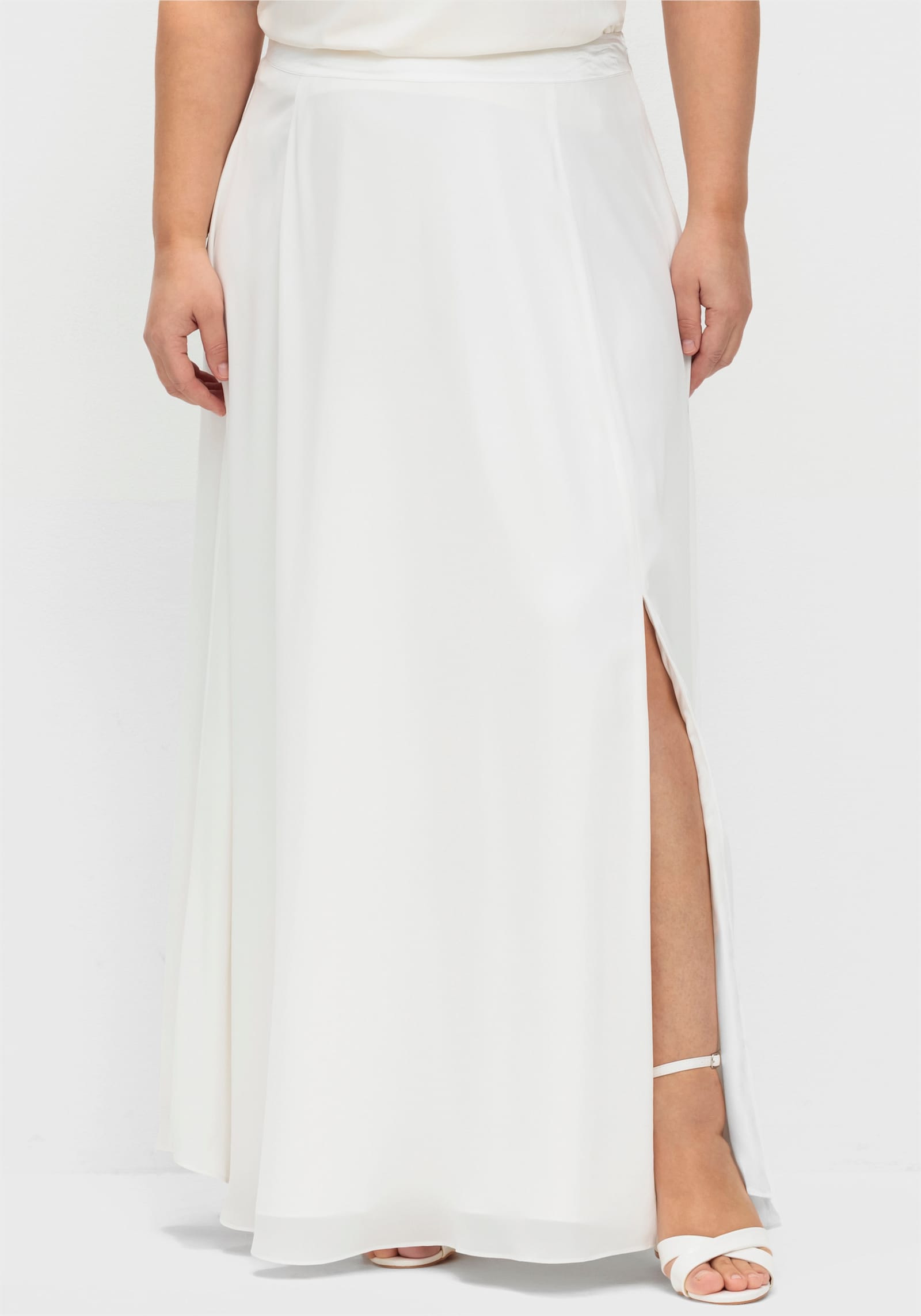 sheego A-Linien-Rock mit Seitenschlitz - offwhite