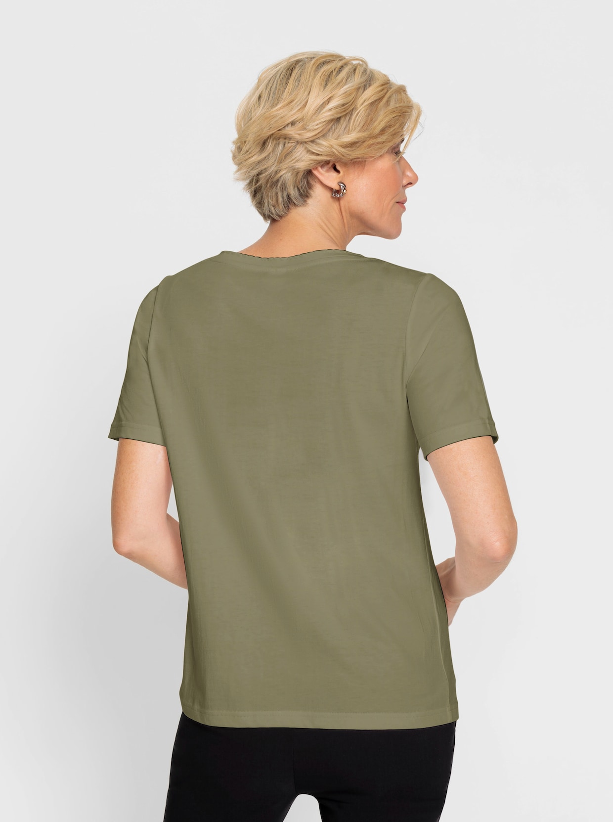 Rundhalsshirt - khaki
