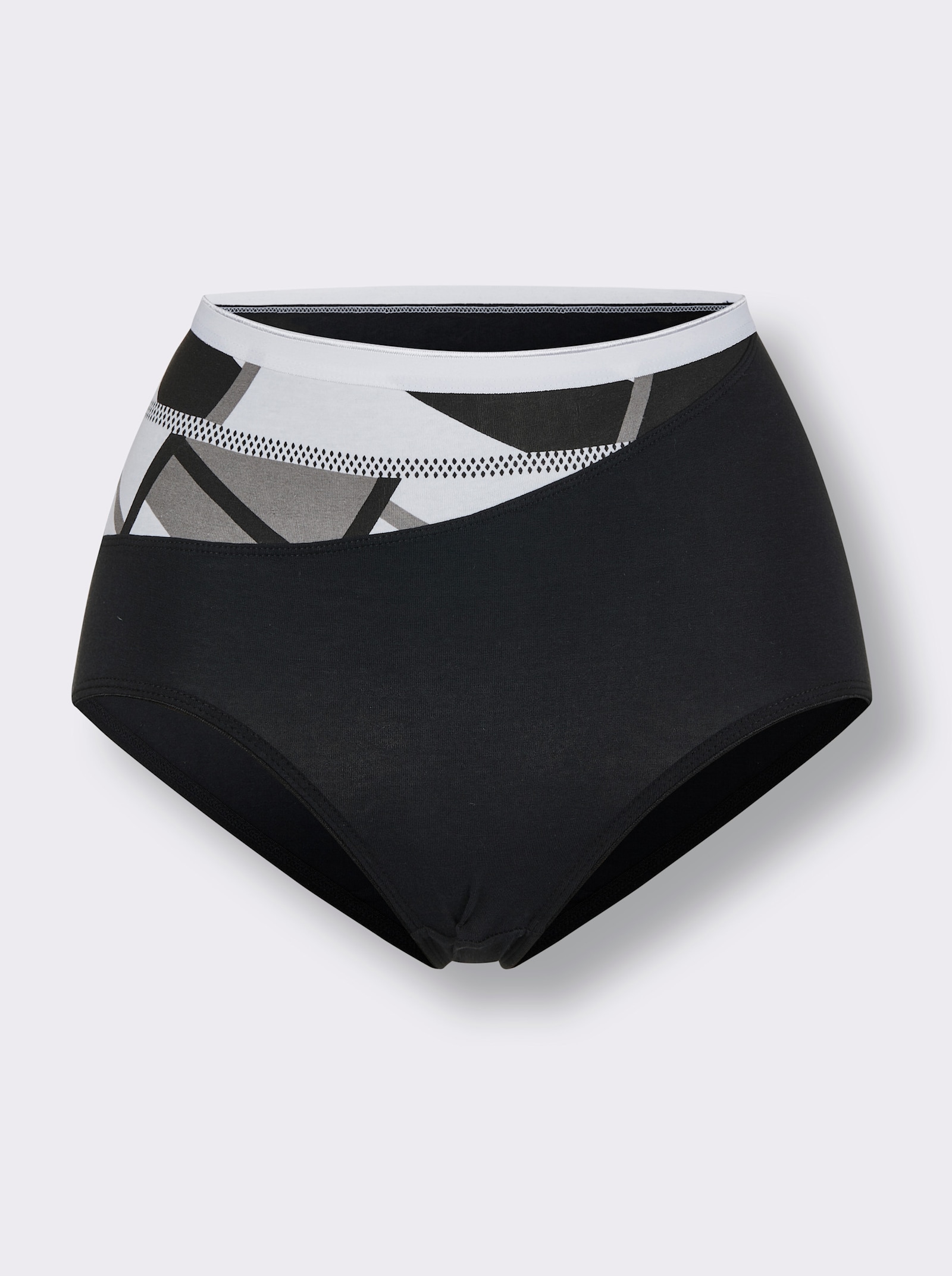 wäschepur Taillenslip mit grafischem Print - schwarz-bedruckt