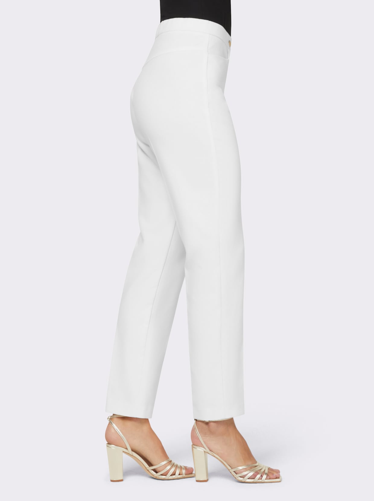 heine Broek met persplooien - ecru