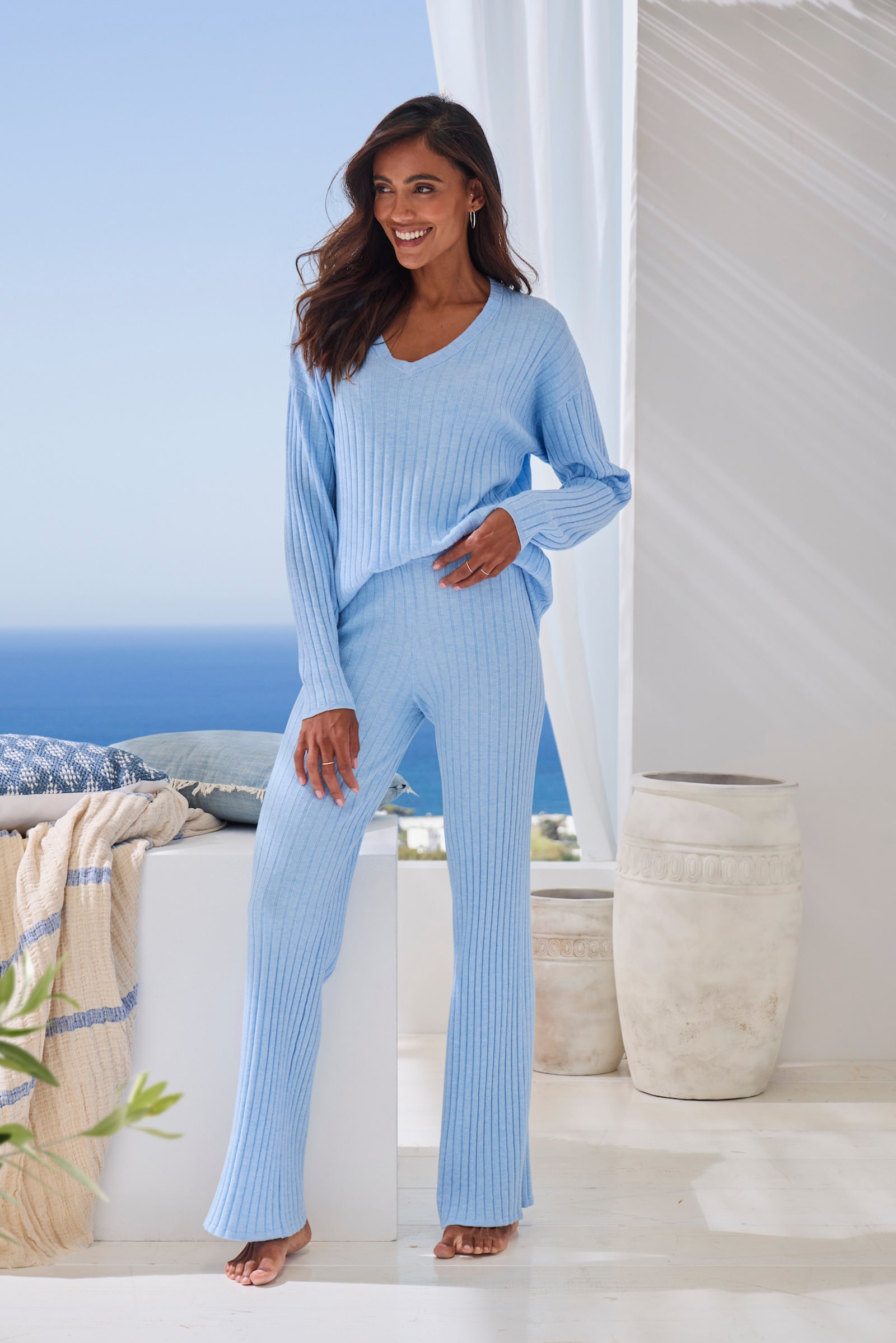 French Connection Homewearhose - blau-meliert