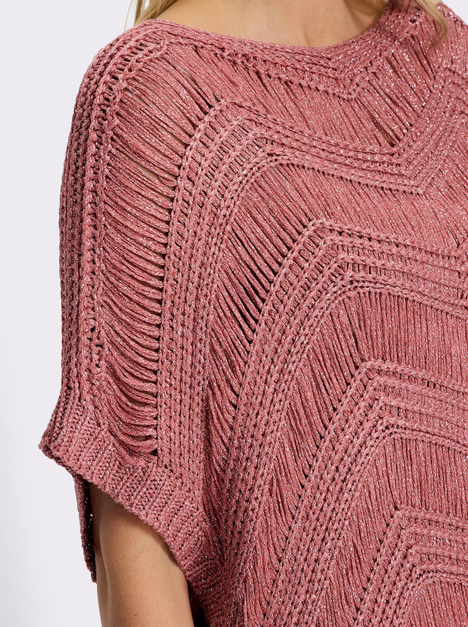 heine Oversize-Pullover mit Glanzgarn - koralle