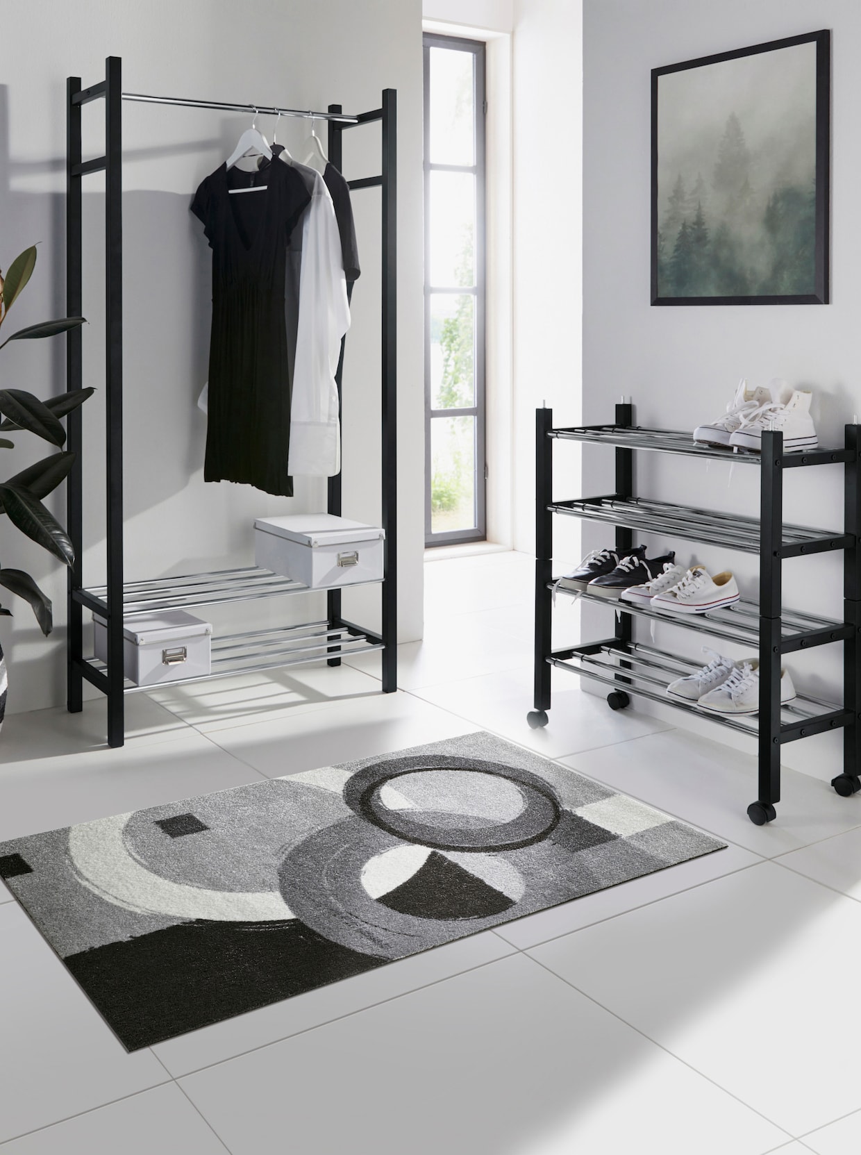 wash+dry by Kleen-Tex Voetmat - grijs/zwart