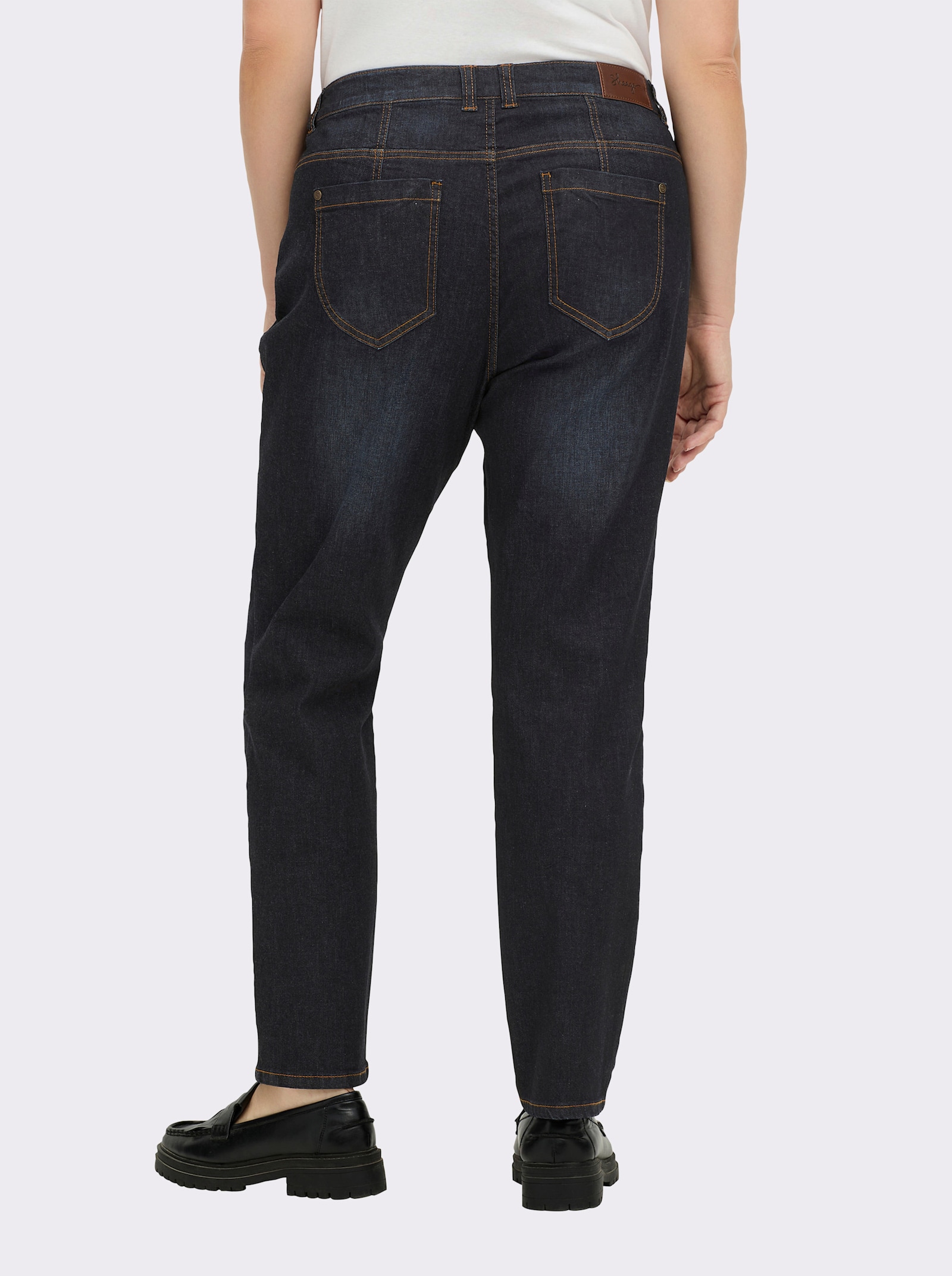 sheego Boyfriend-jeans met extra wijde bovenbenen - dark-blue