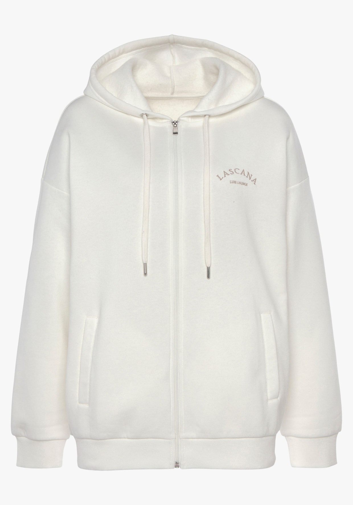 LASCANA Kapuzensweatjacke - beige