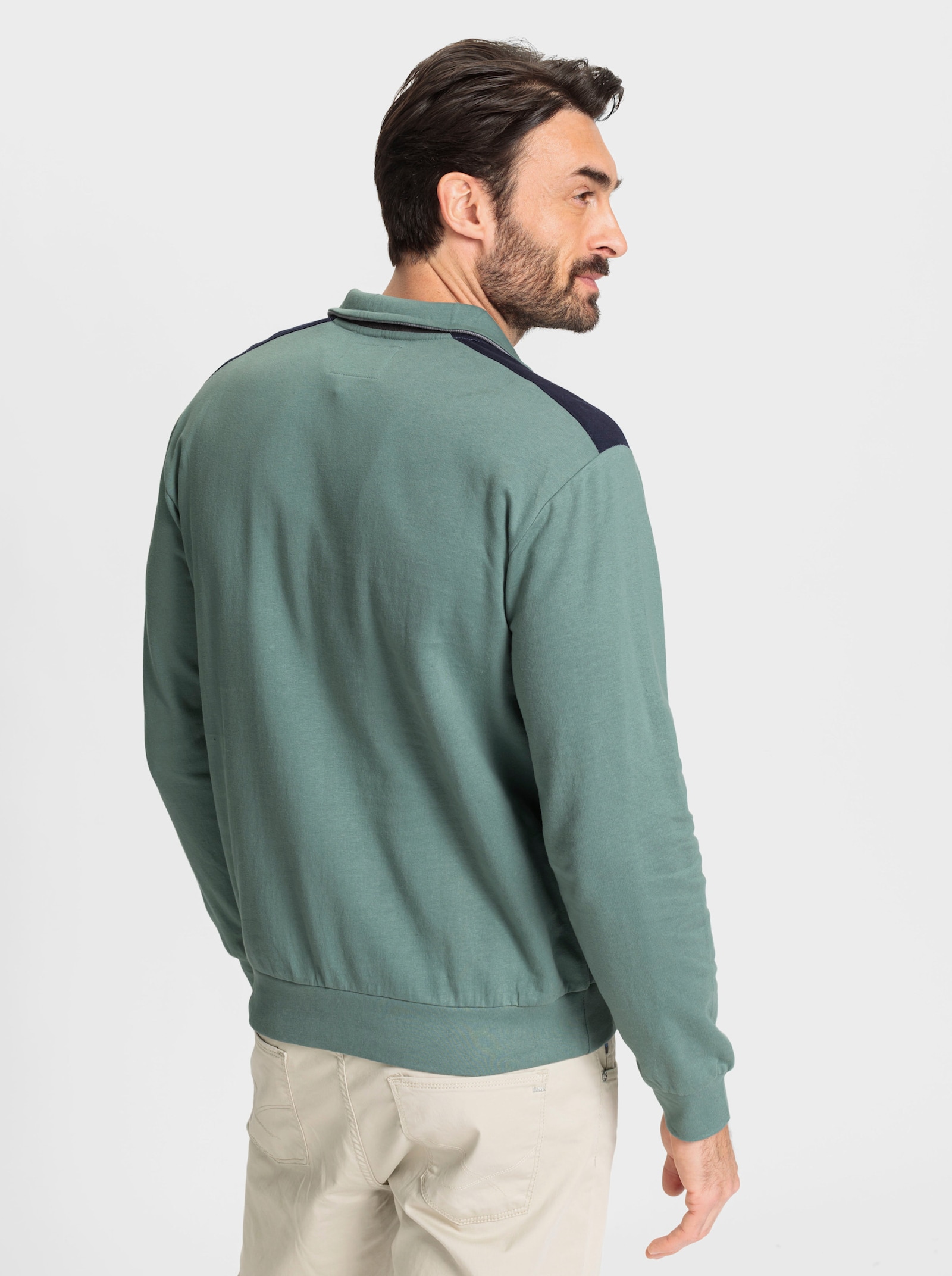 Catamaran Sweatshirt mit kontrastfarbenen Details - jade