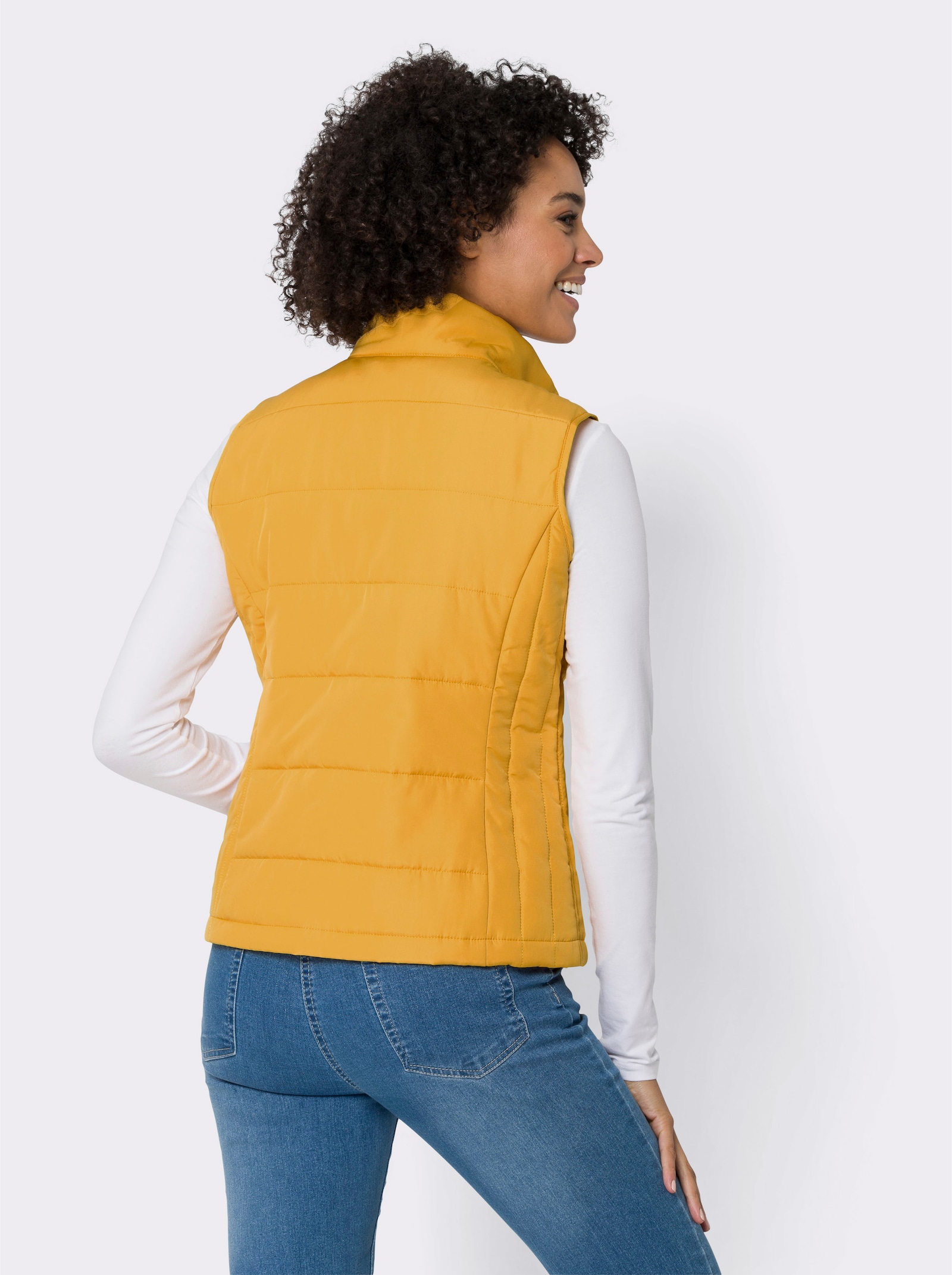 Steppweste mit Nahttaschen - ocker