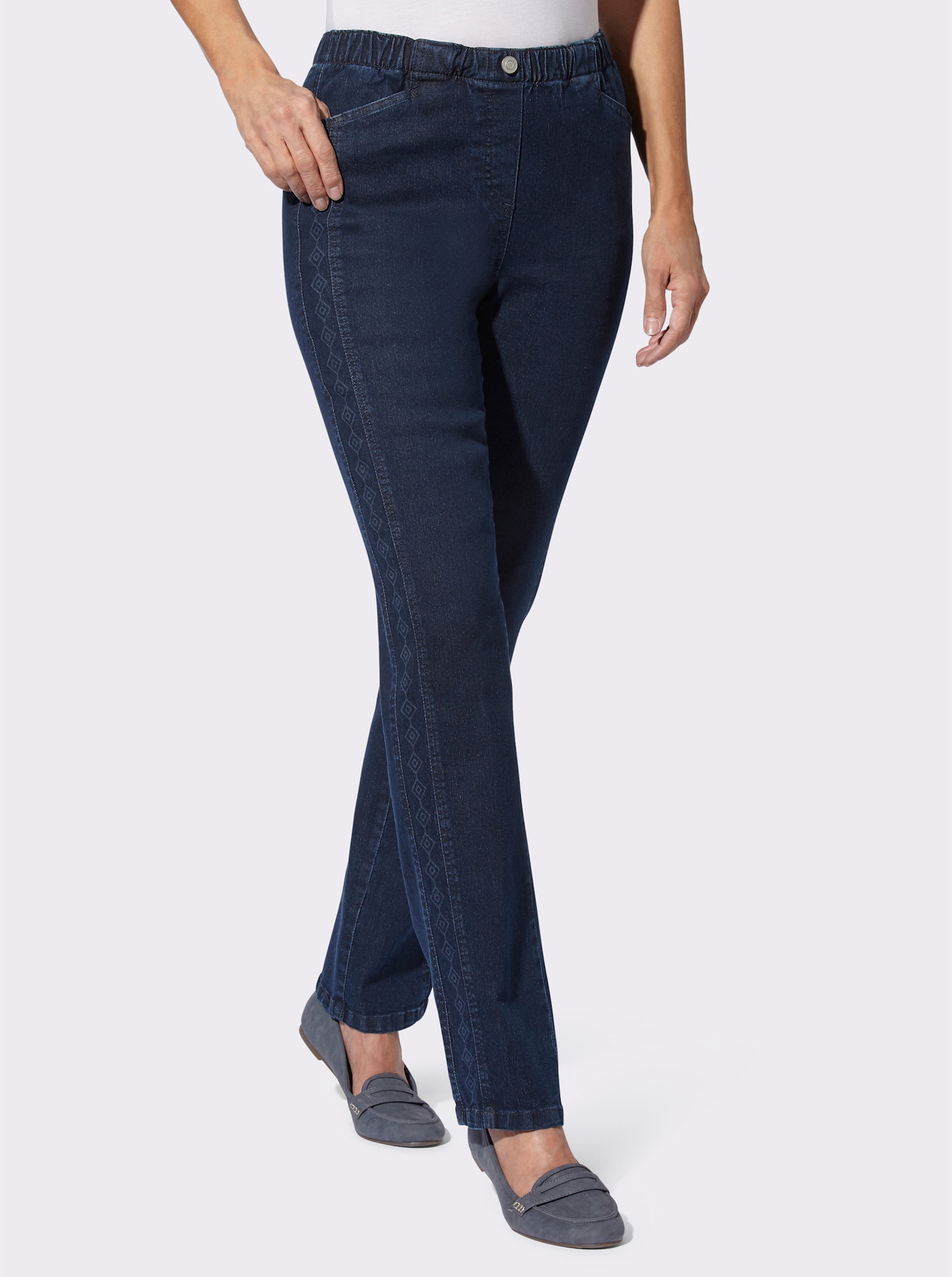 Jeans met ritssluitingoverslag - dark-blue