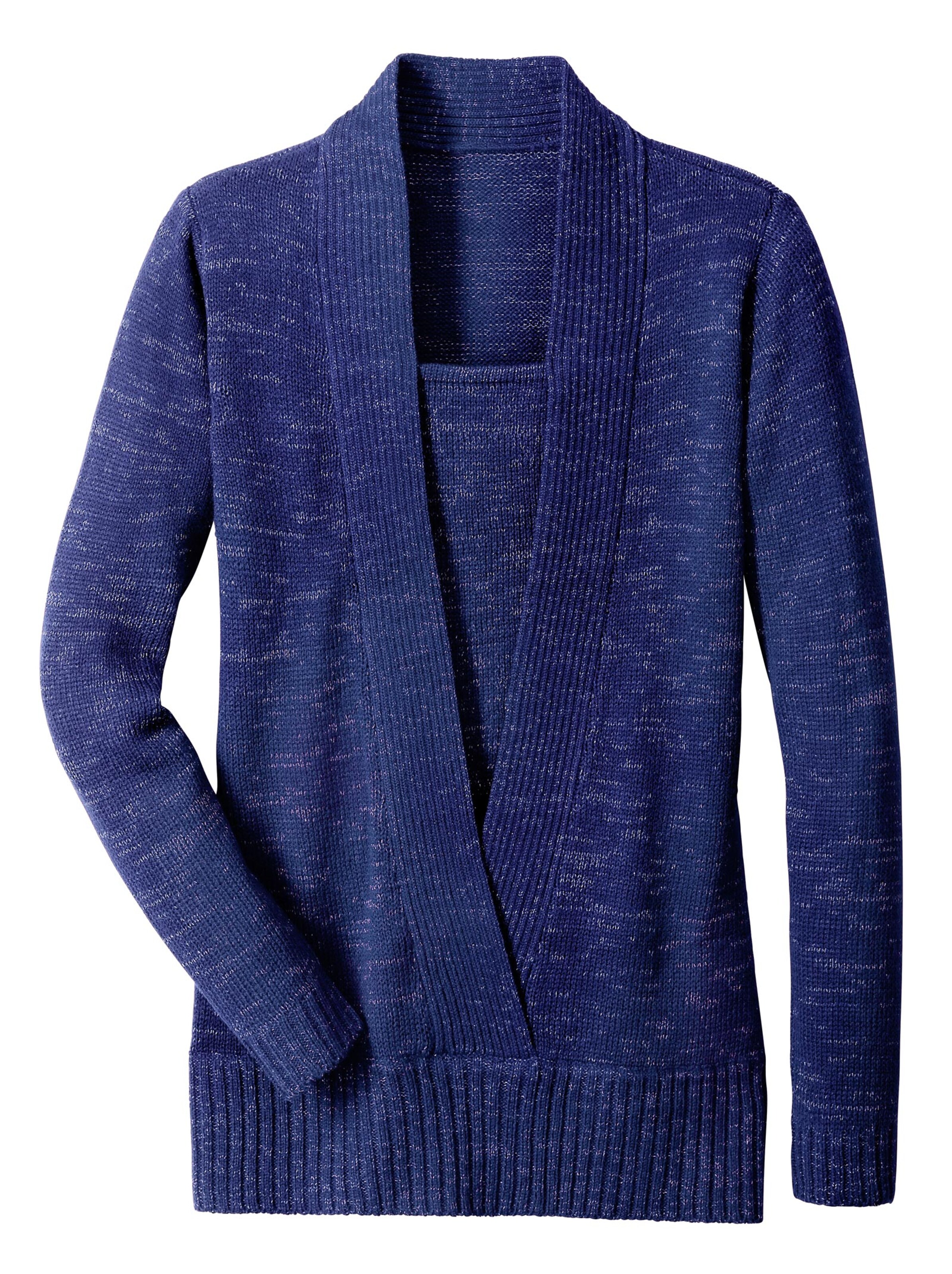 Pullover - blau-meliert