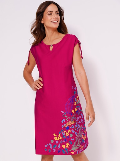 Zomerjurk met folieprint - pink