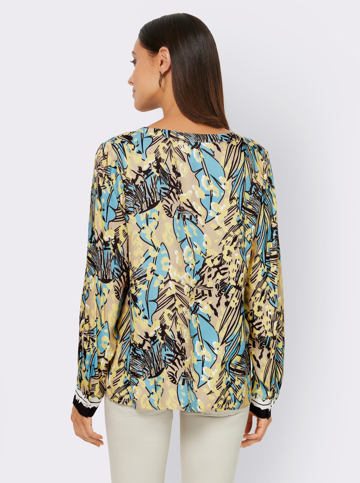 heine Blouse met print - beige/citroen bedrukt