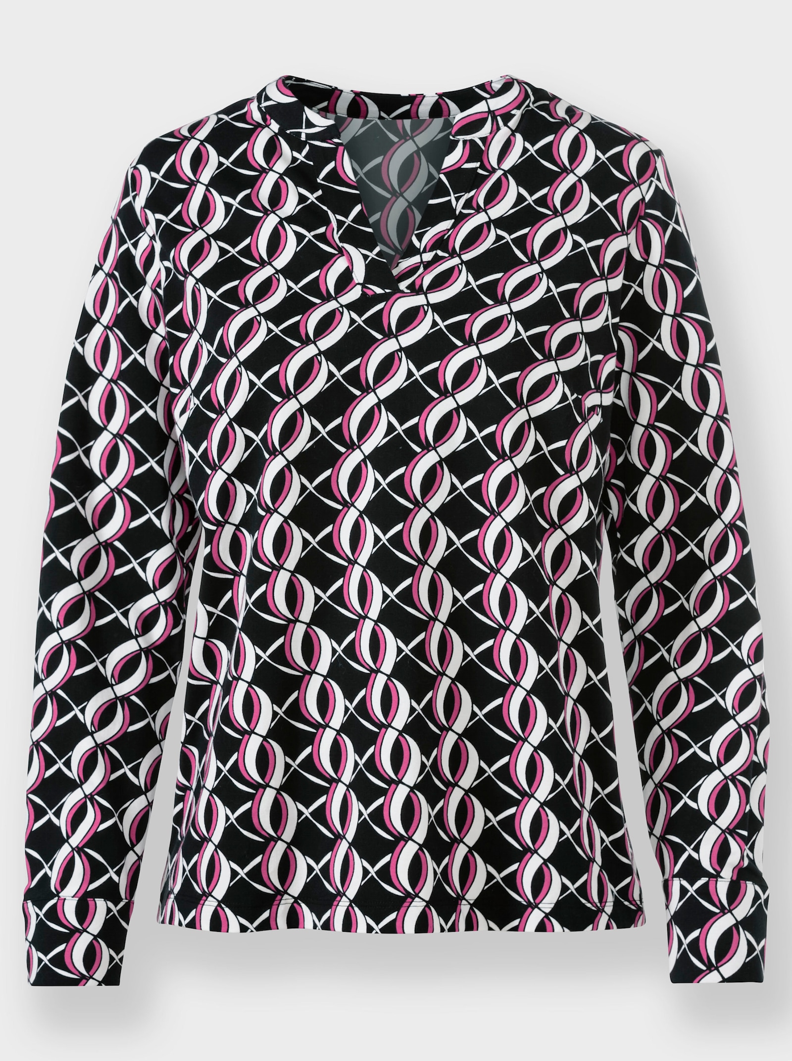 heine Chemisier imprimé avec motif graphique - noir-fuchsia imprimé