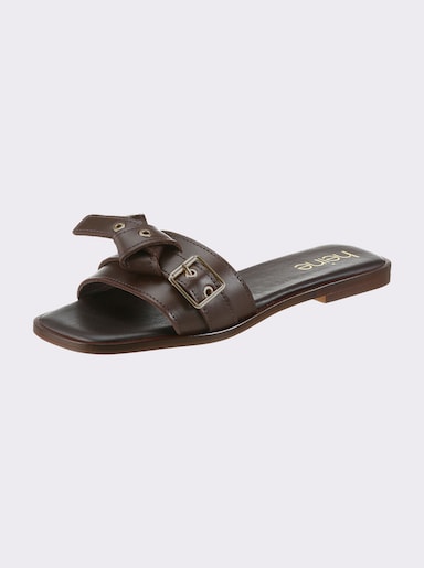 heine Pantolette mit Schnallen-Optik - braun